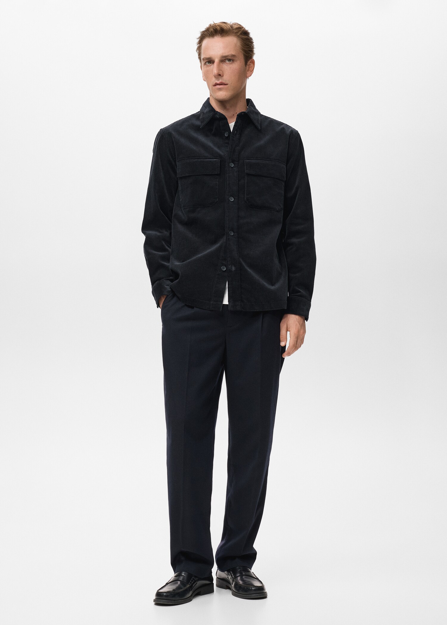Corduroy overshirt with pockets - General plane