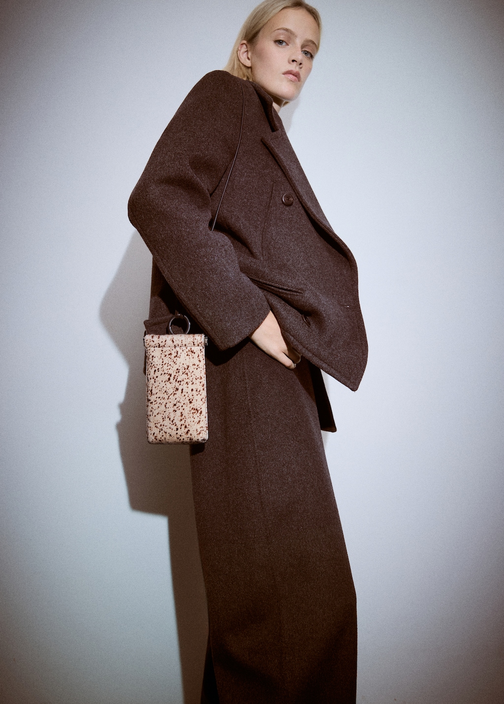 Leather and fur mobile phone case