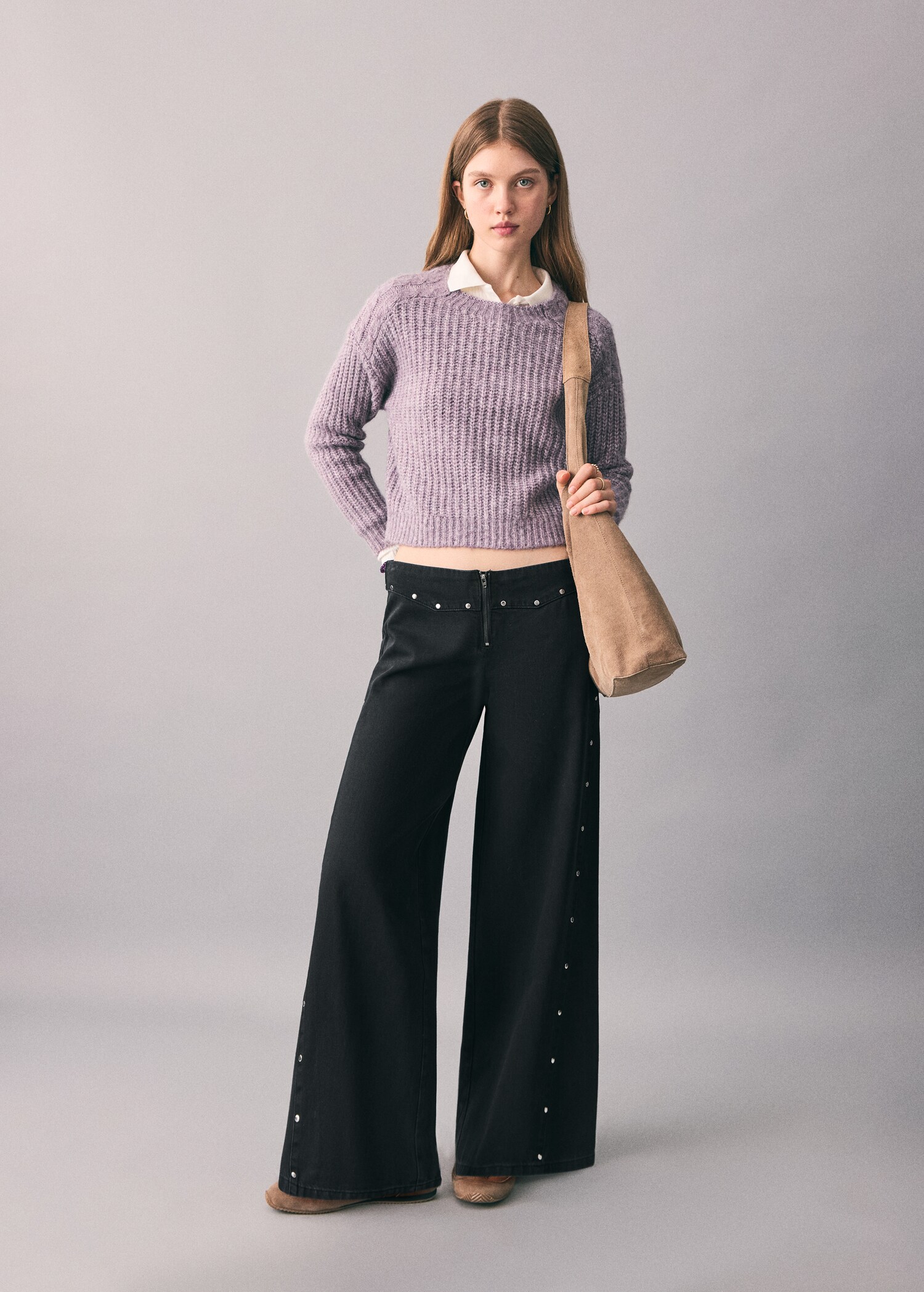 Jeans wideleg tachuelas - Plano general
