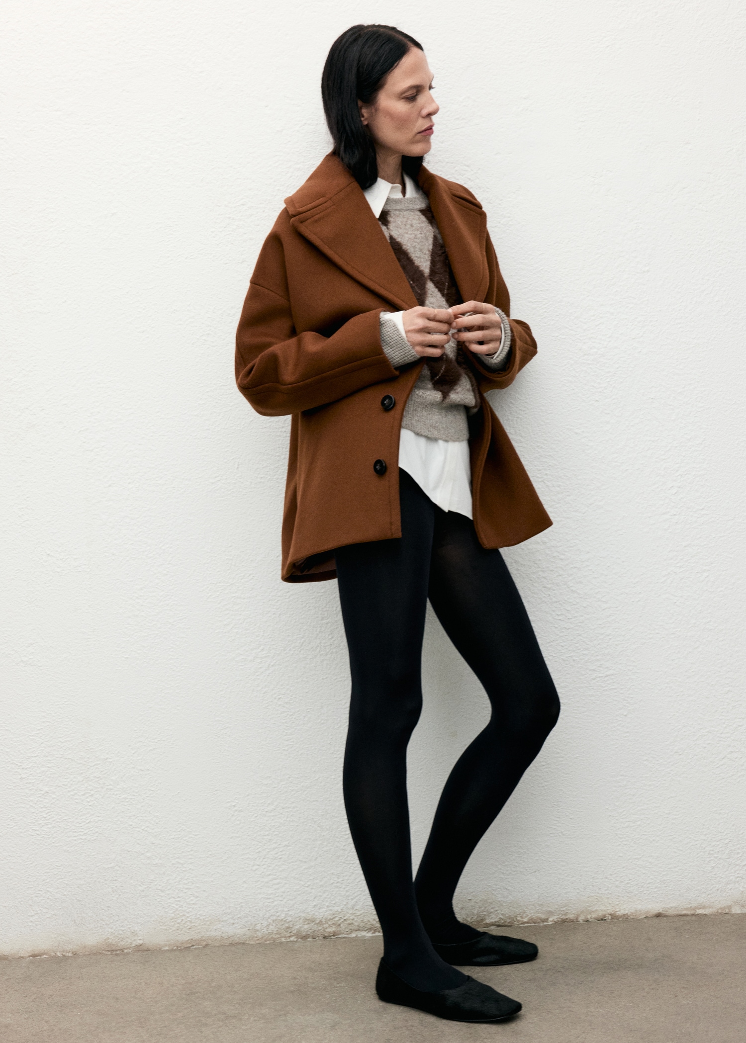 Manteau laine Manteco revers - Plan général
