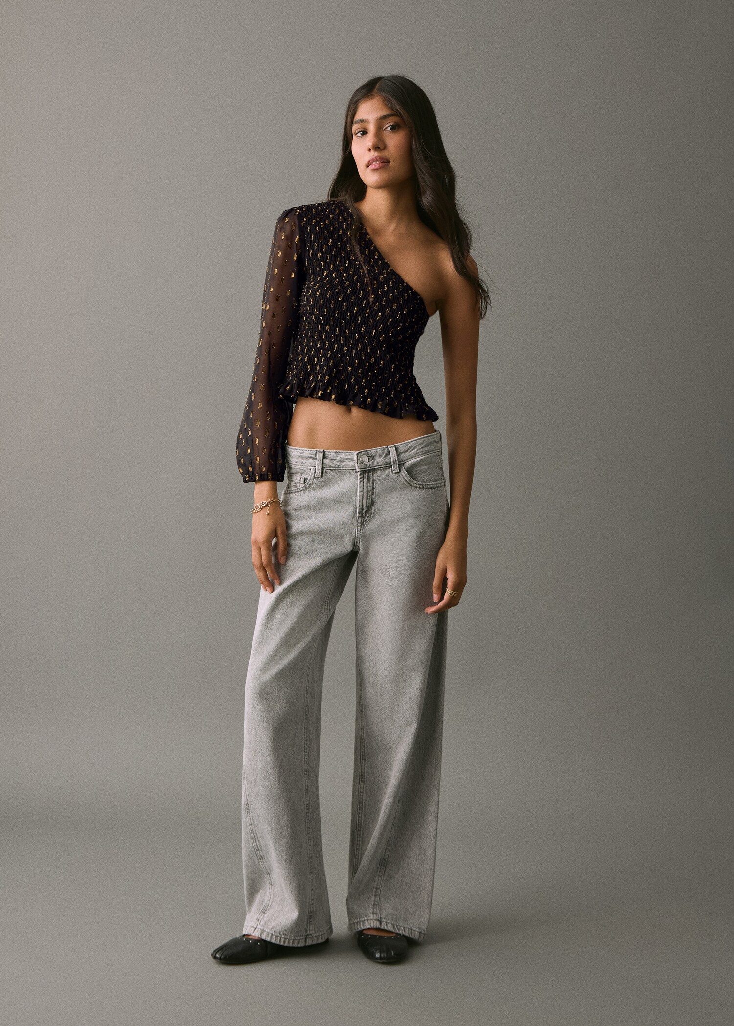 Asymmetrical lurex top - General plane