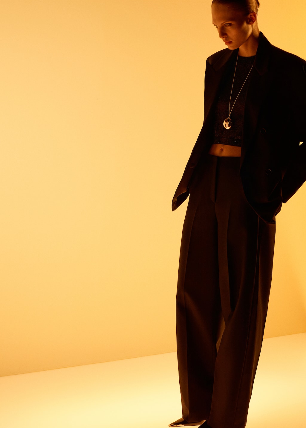 Wool-blend suit pants