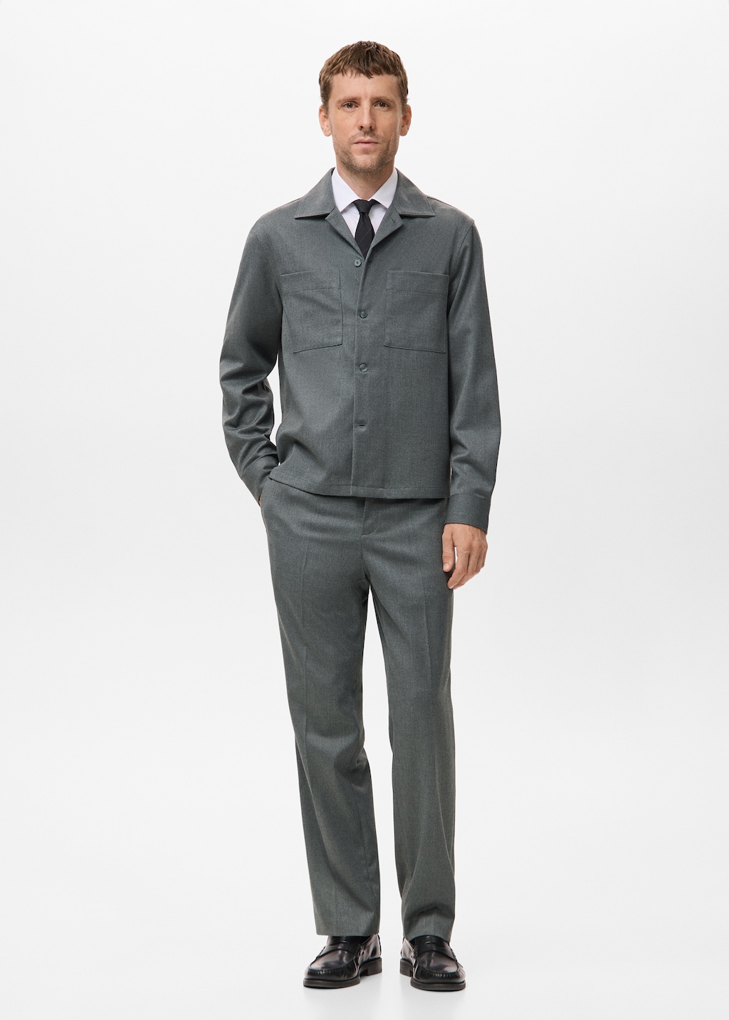 Fluid overshirt with pockets