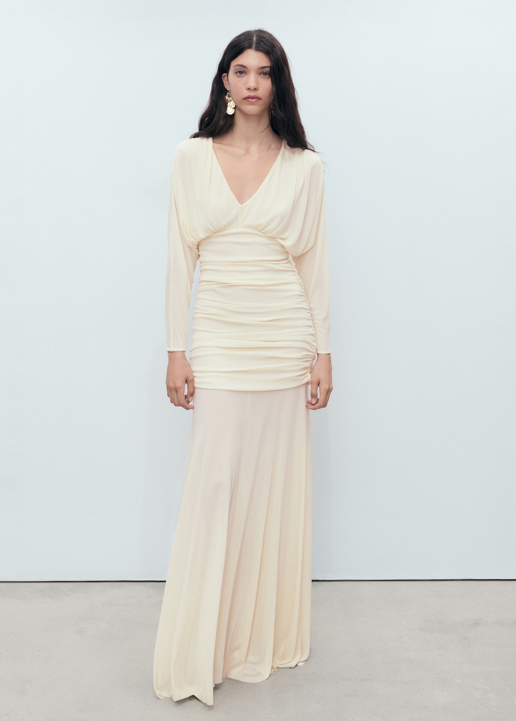 Long draped dress - Women | MANGO USA