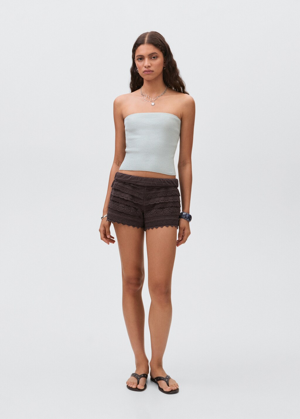 Strapless knitted top