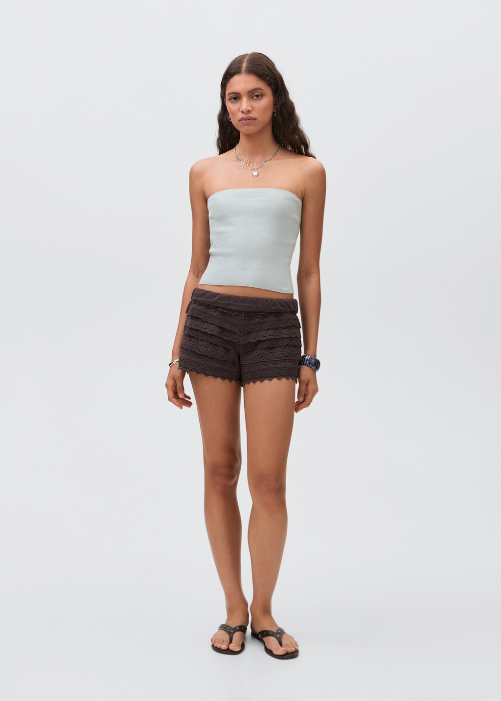 Strapless knitted top