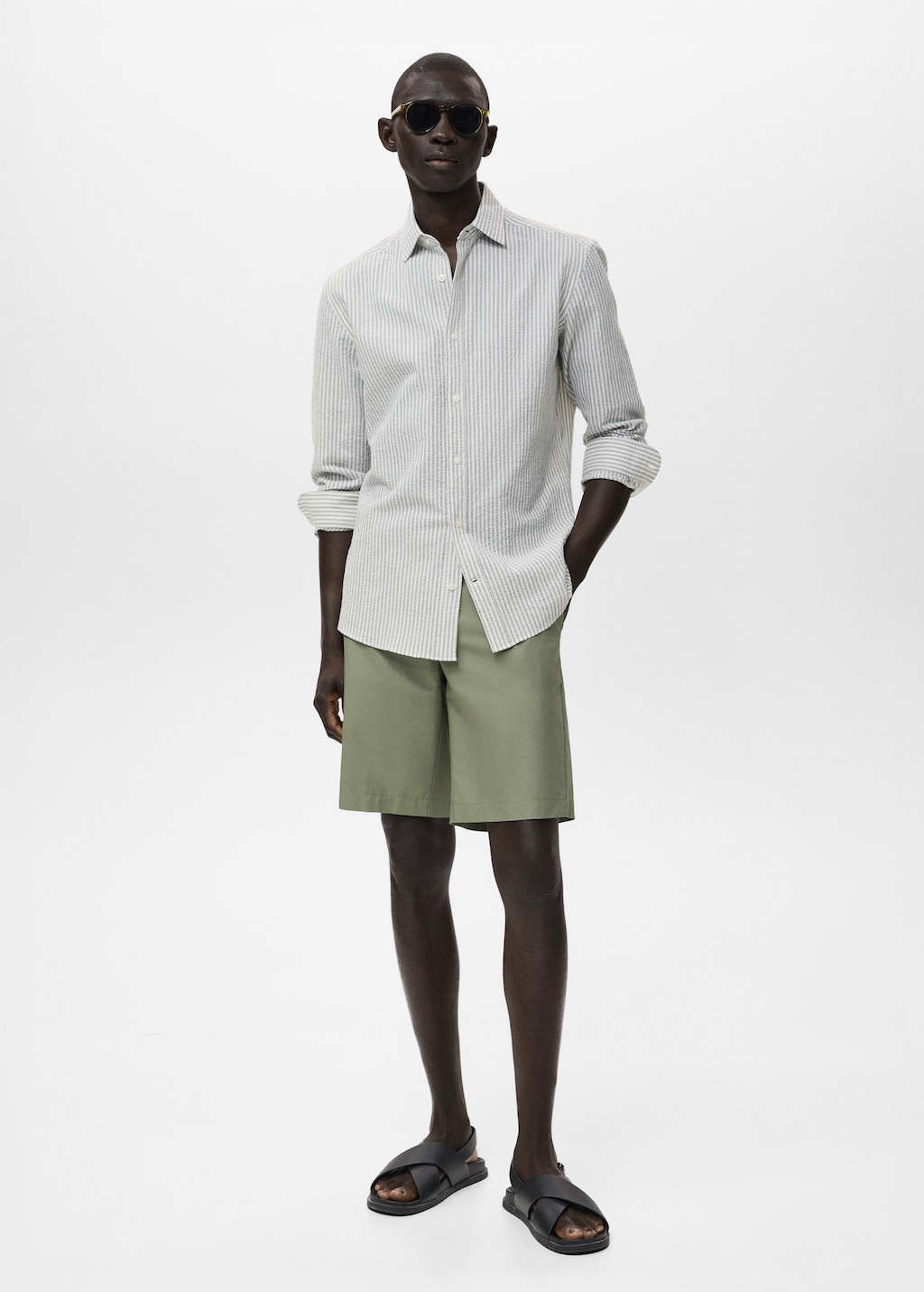 Regular-fit stripe-textured shirt