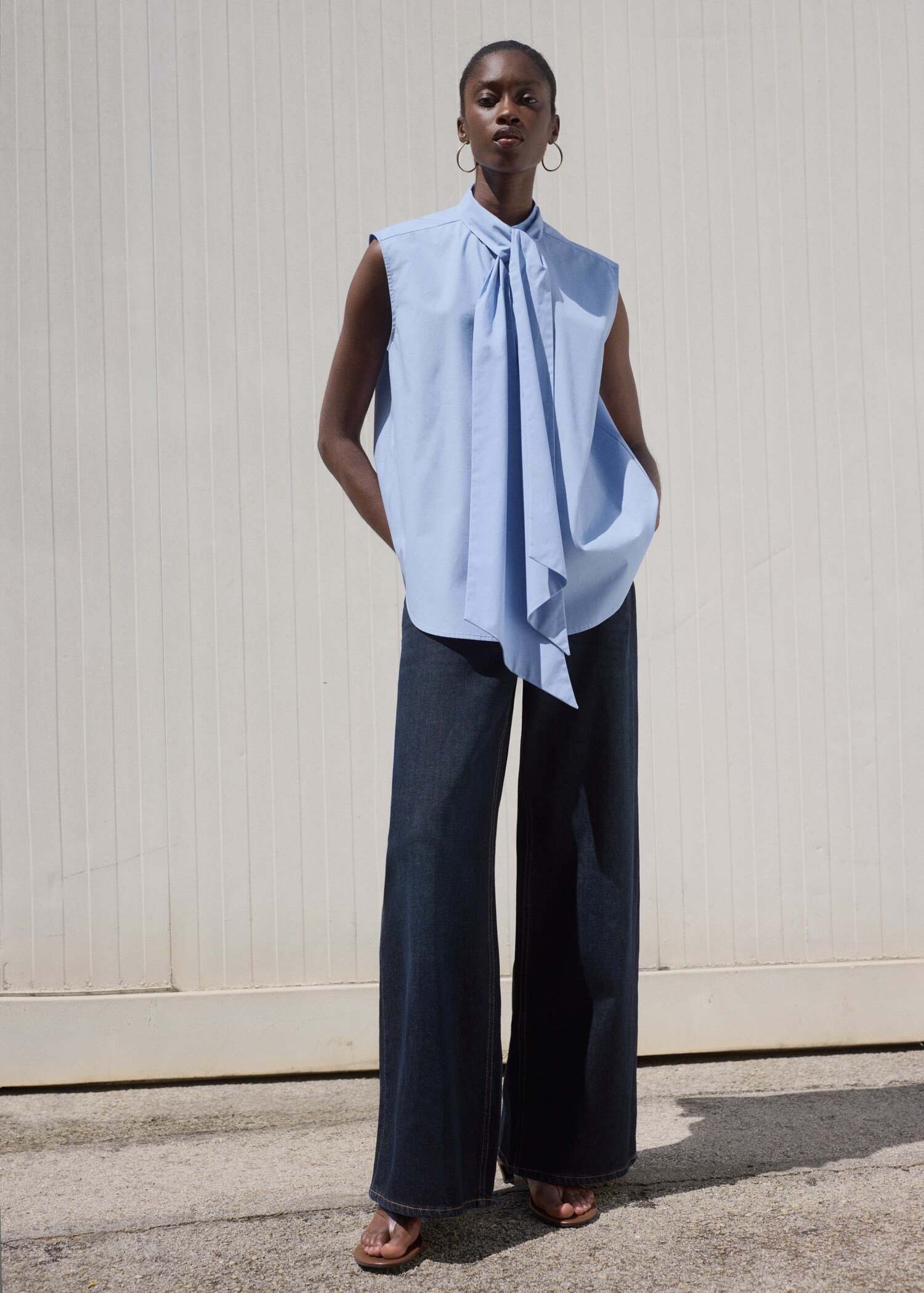 Blusa lazo cuello - Plano general