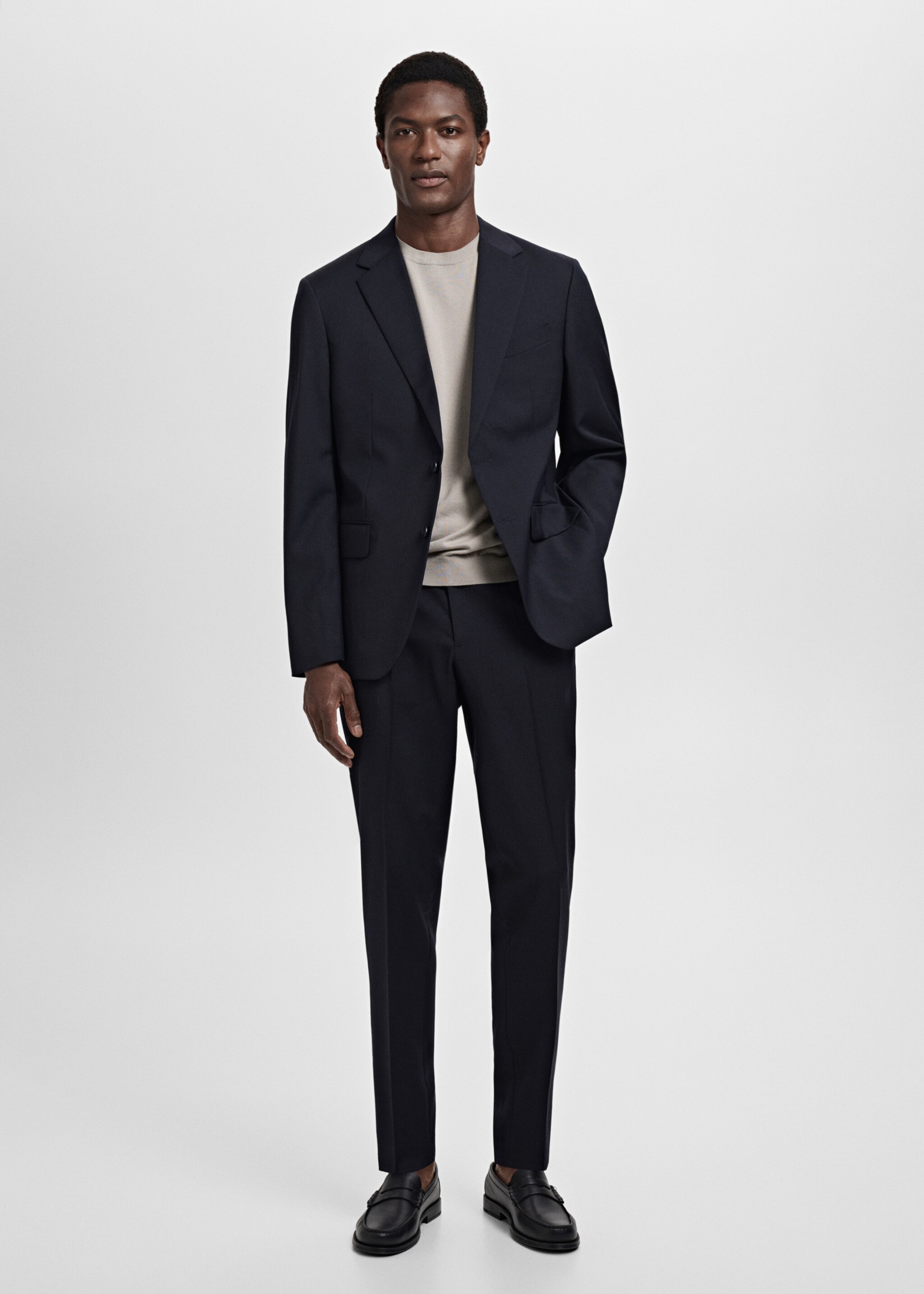Turin 100% virgin wool suit trousers - General plane