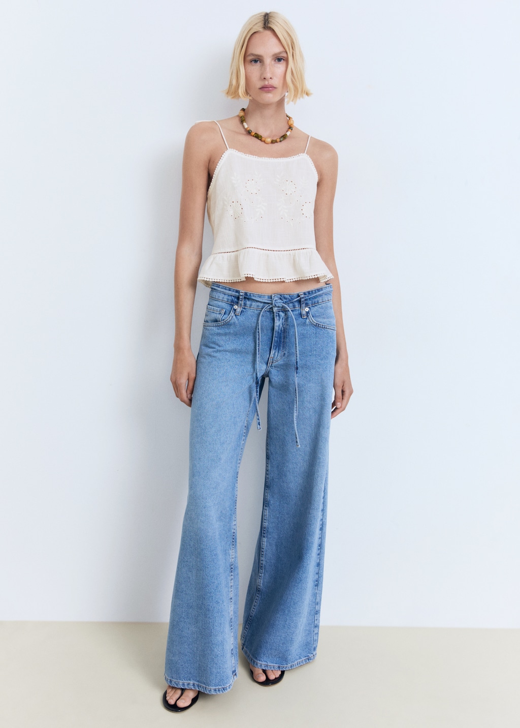 Lace embroidered top