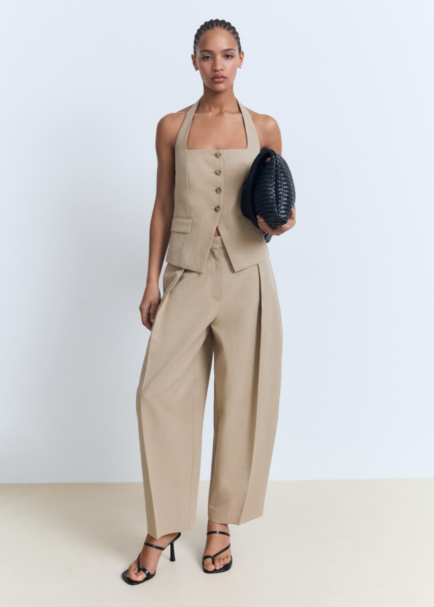 Linen-blend suit waistcoat - General plane
