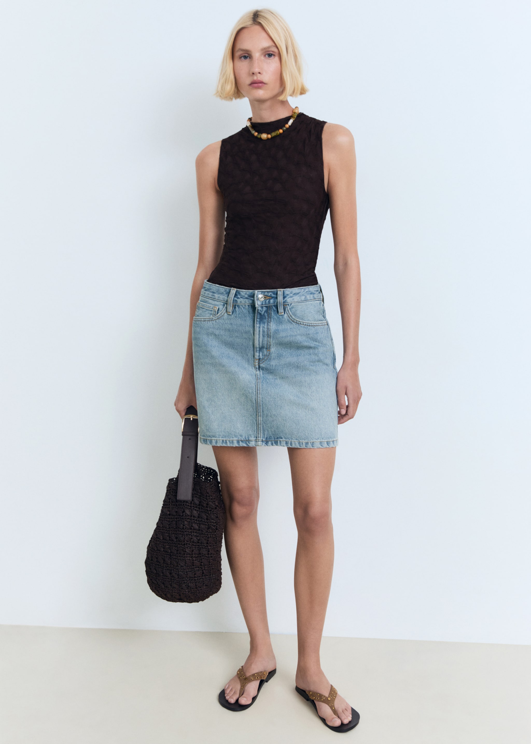 Denim short skirt - General plane