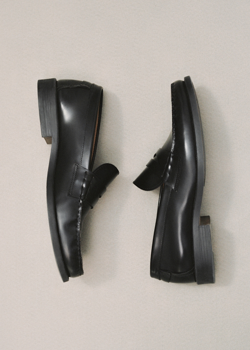 Aged-leather loafers