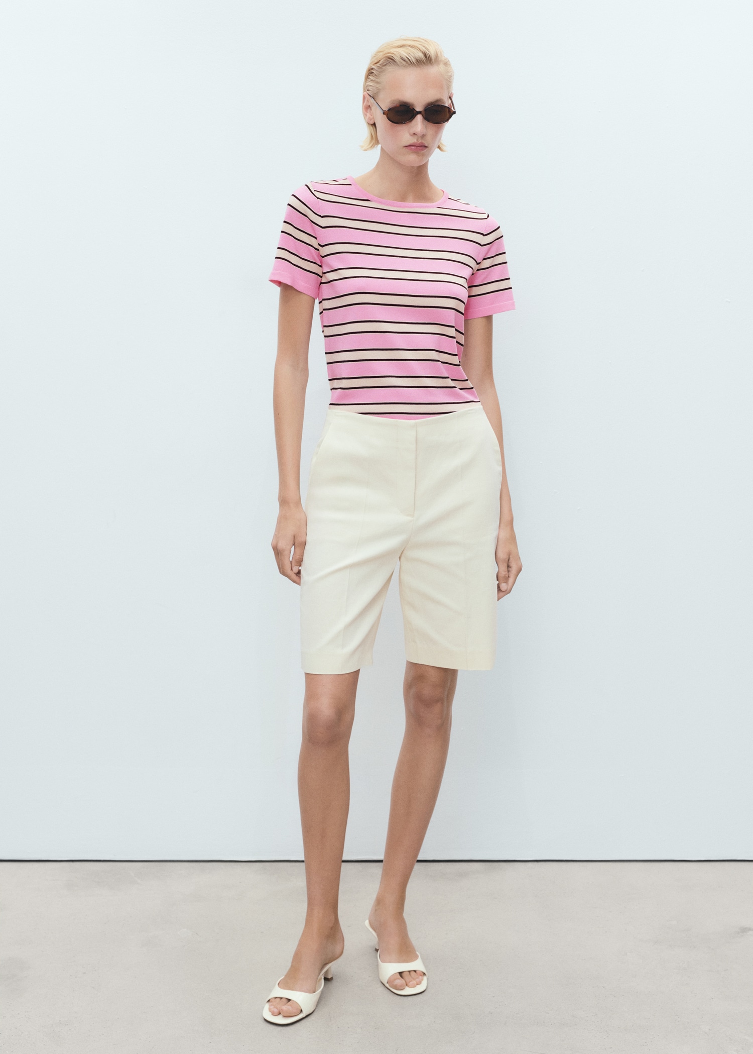Short-sleeved jersey with combined stripes - General plane