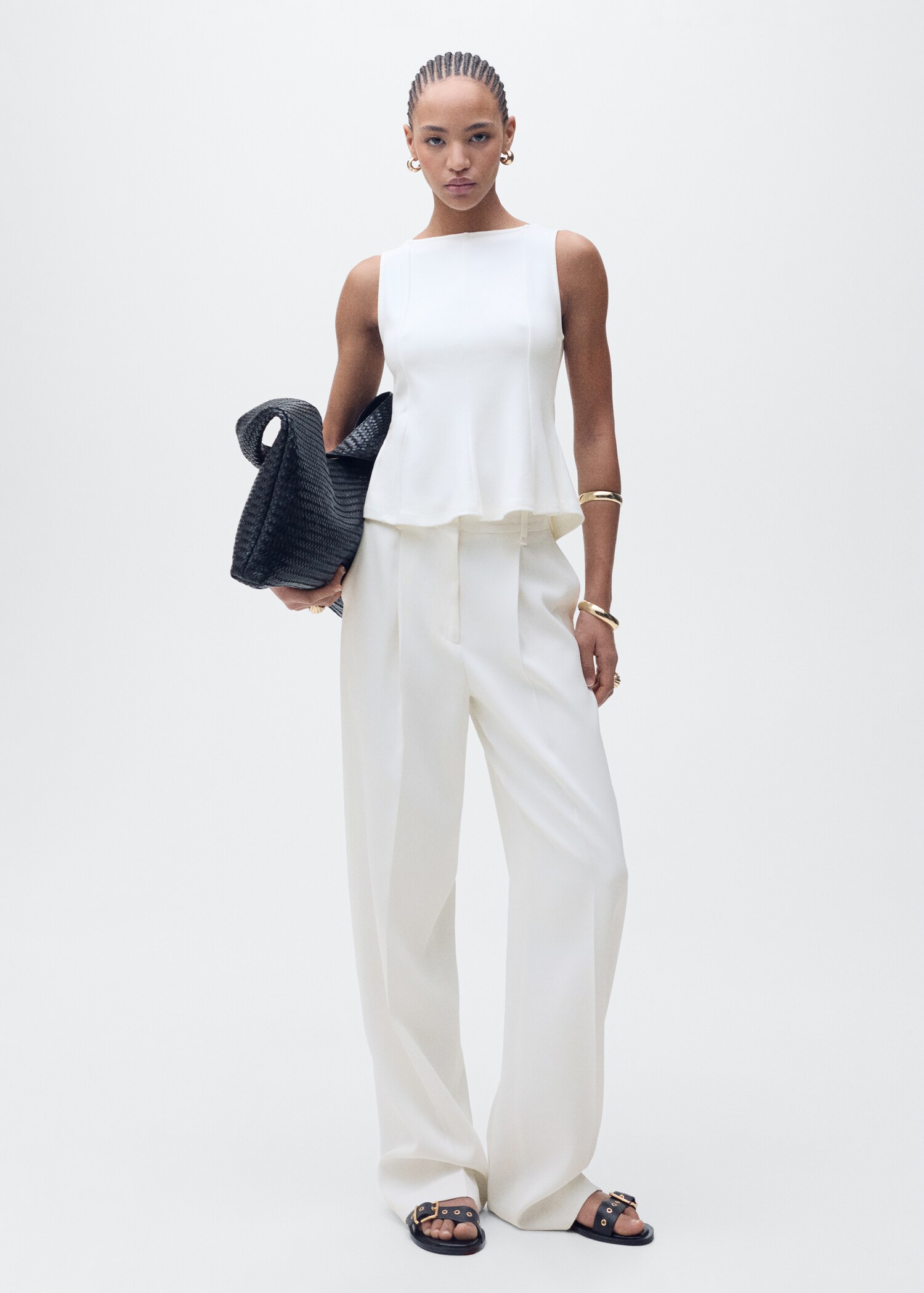 Peplum top with seam detail - General plane