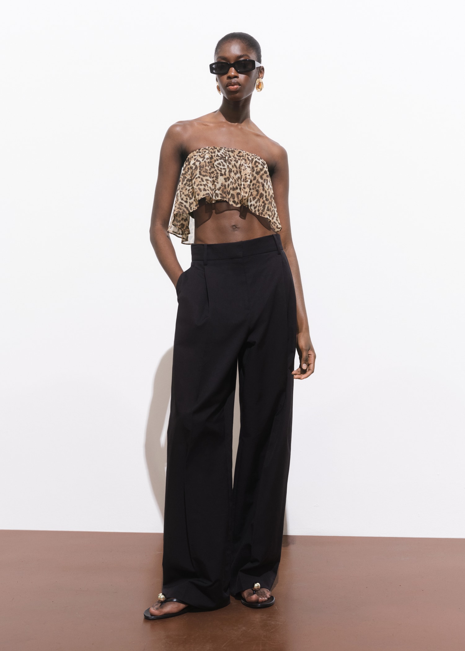 Leopard-print crop top - General plane