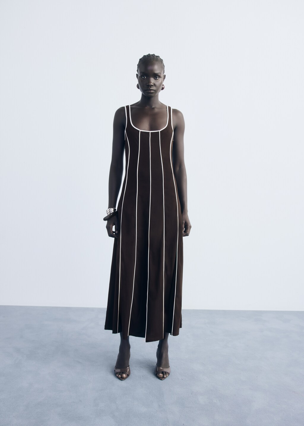 Mango Striped cotton dress