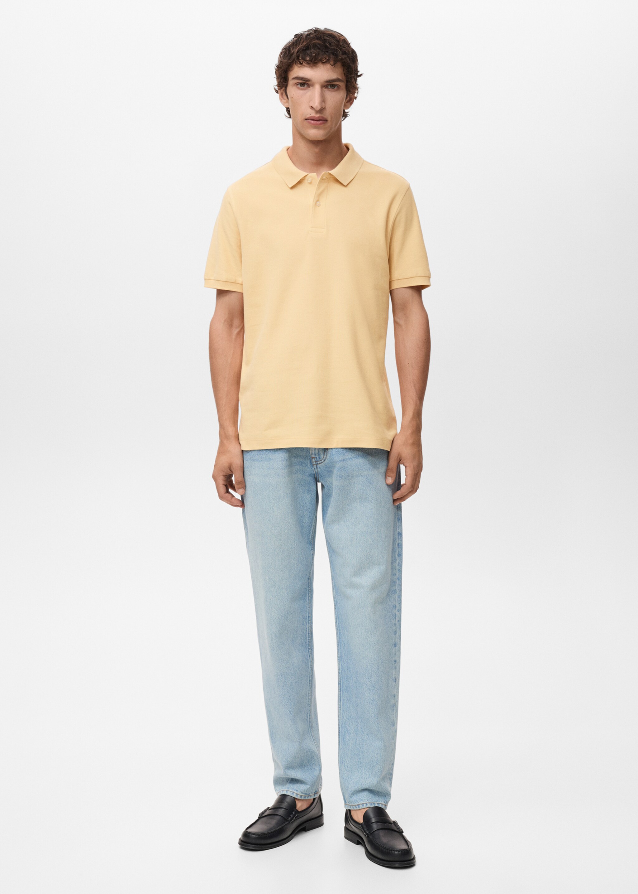 Regular-fit cotton piqué polo shirt - General plane