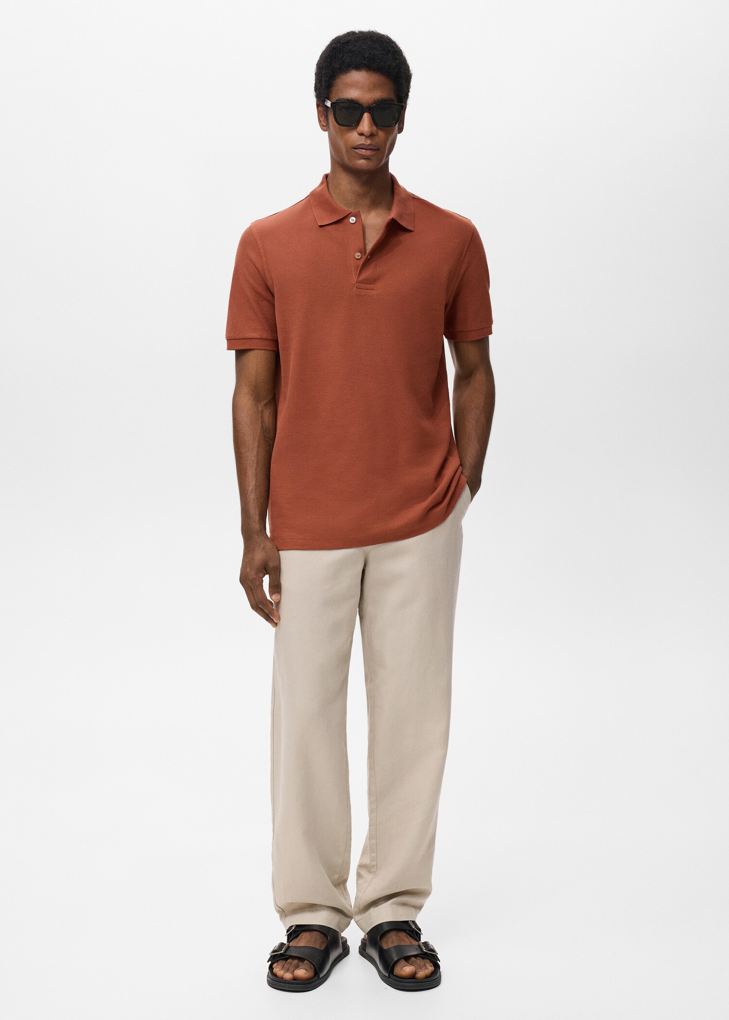 Regular-Fit-Poloshirt aus Baumwoll-Piqué - Allgemeine Ansicht