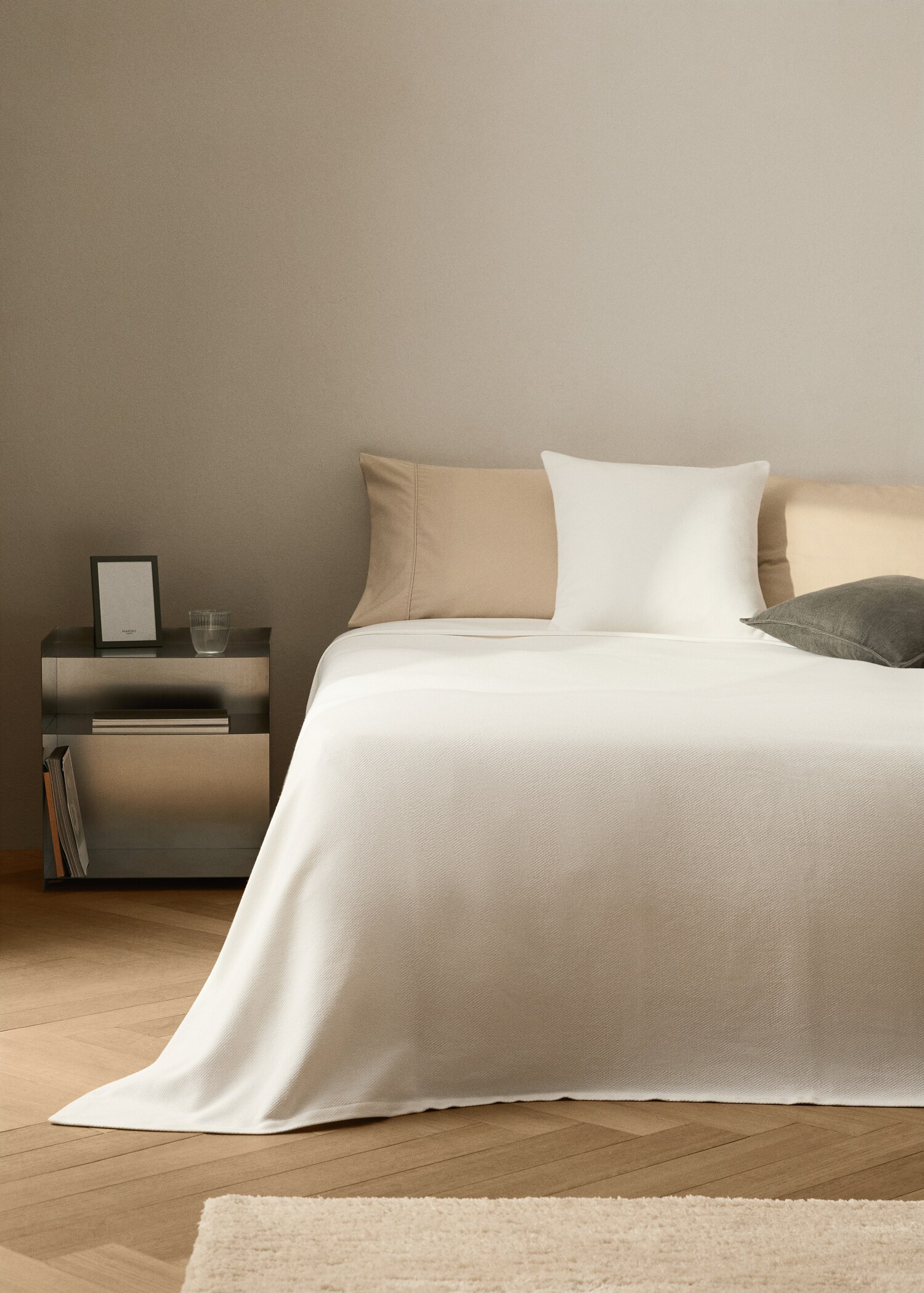 Katoenen bedsprei met zoomafwerking, bed 90 cm - Overzichtstekening