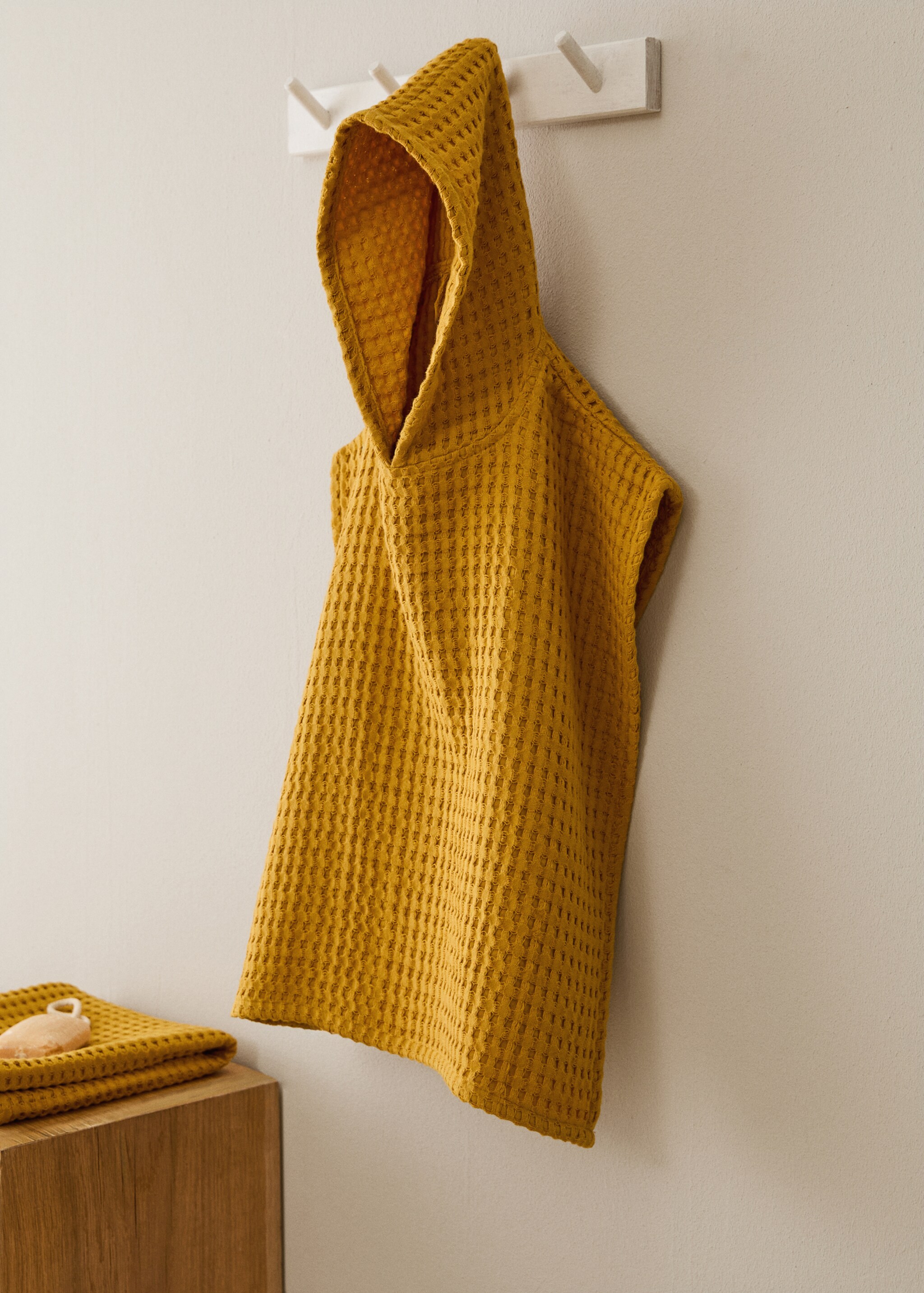 Children's waffle cotton dressing gown - General plane, Mustard. Ref: 17051567-00.