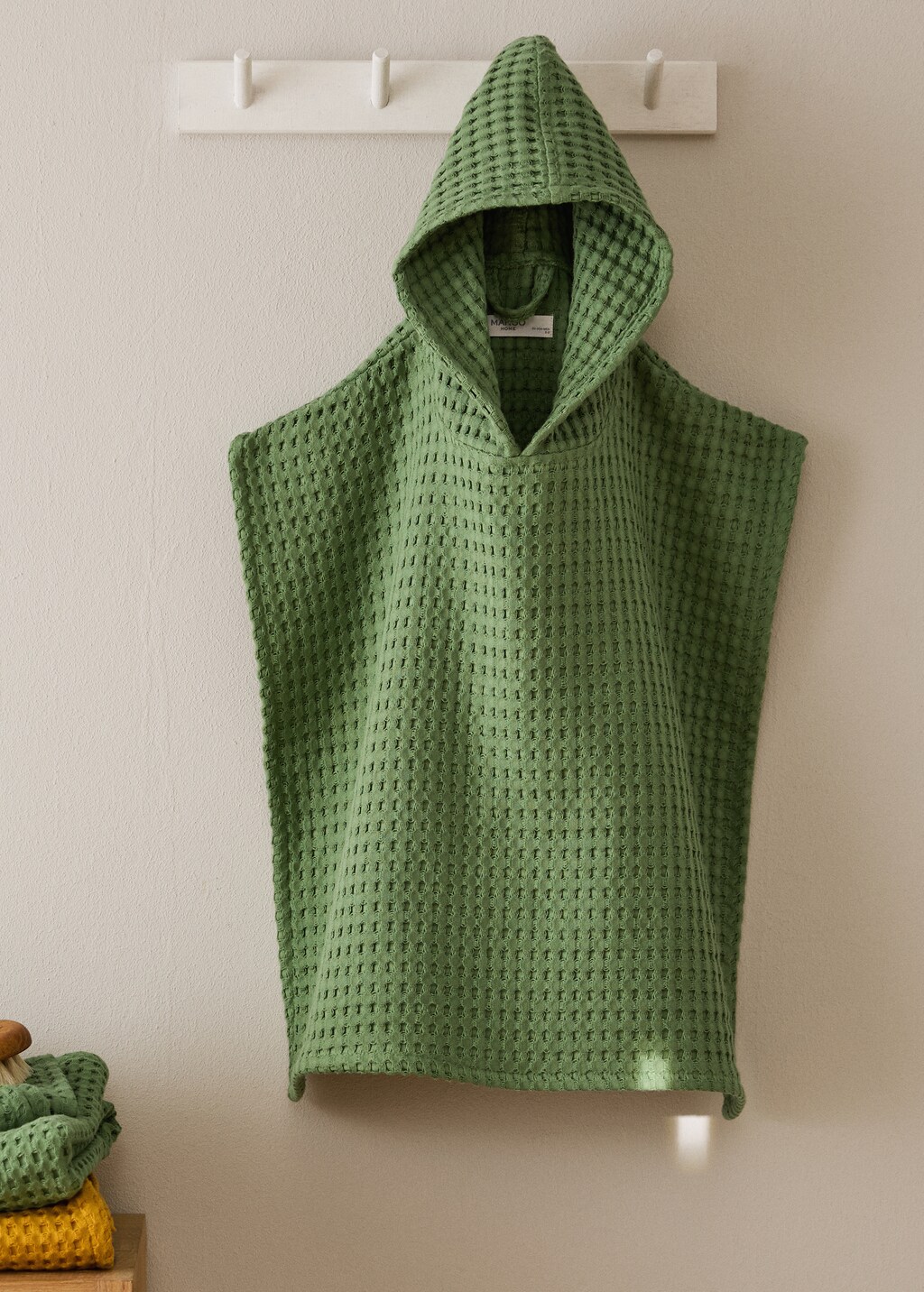 Children's poncho waffle cotton