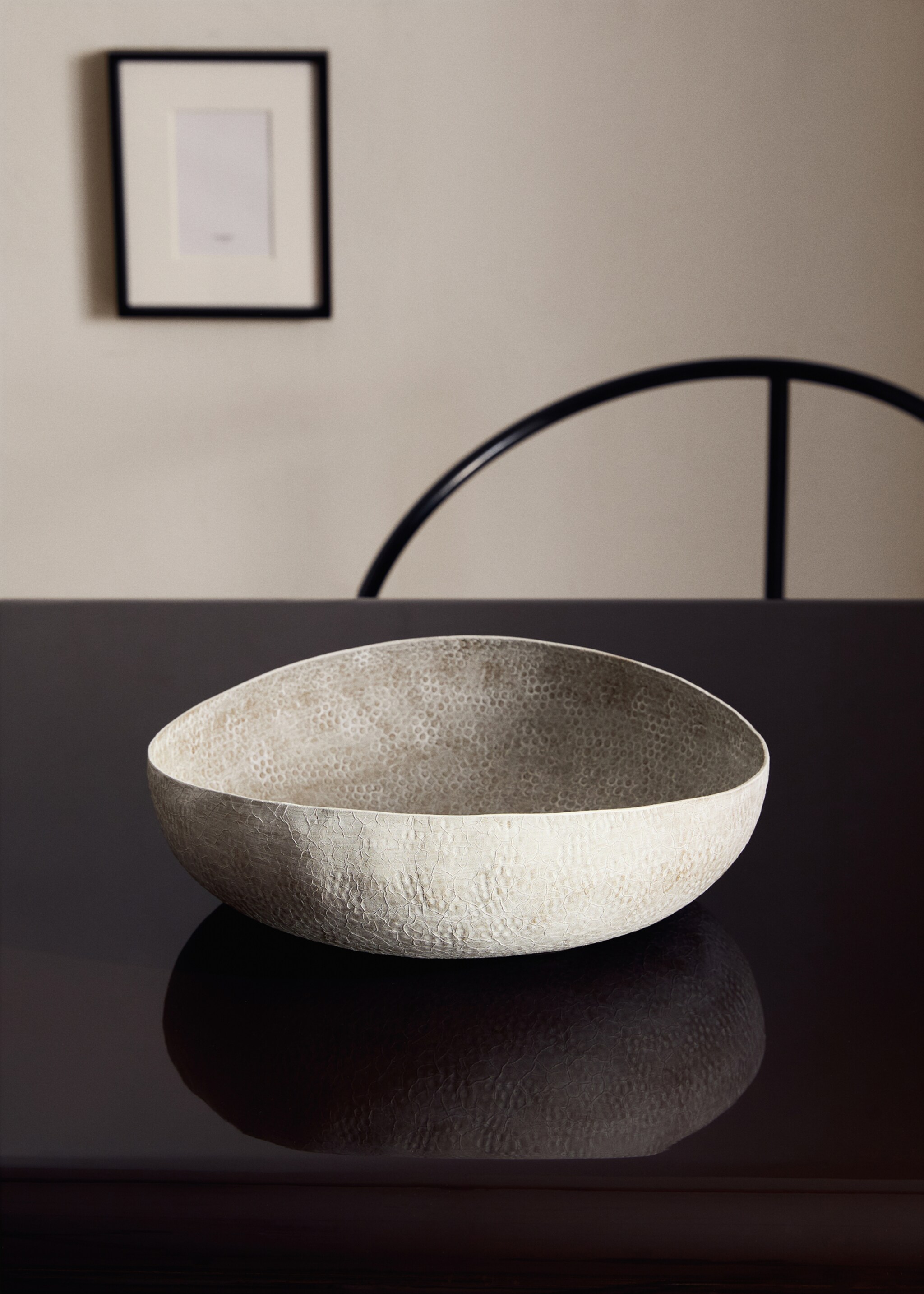 Bowl decorativo metal textura grande - Plano general, Gris. Ref: 17052031-00.