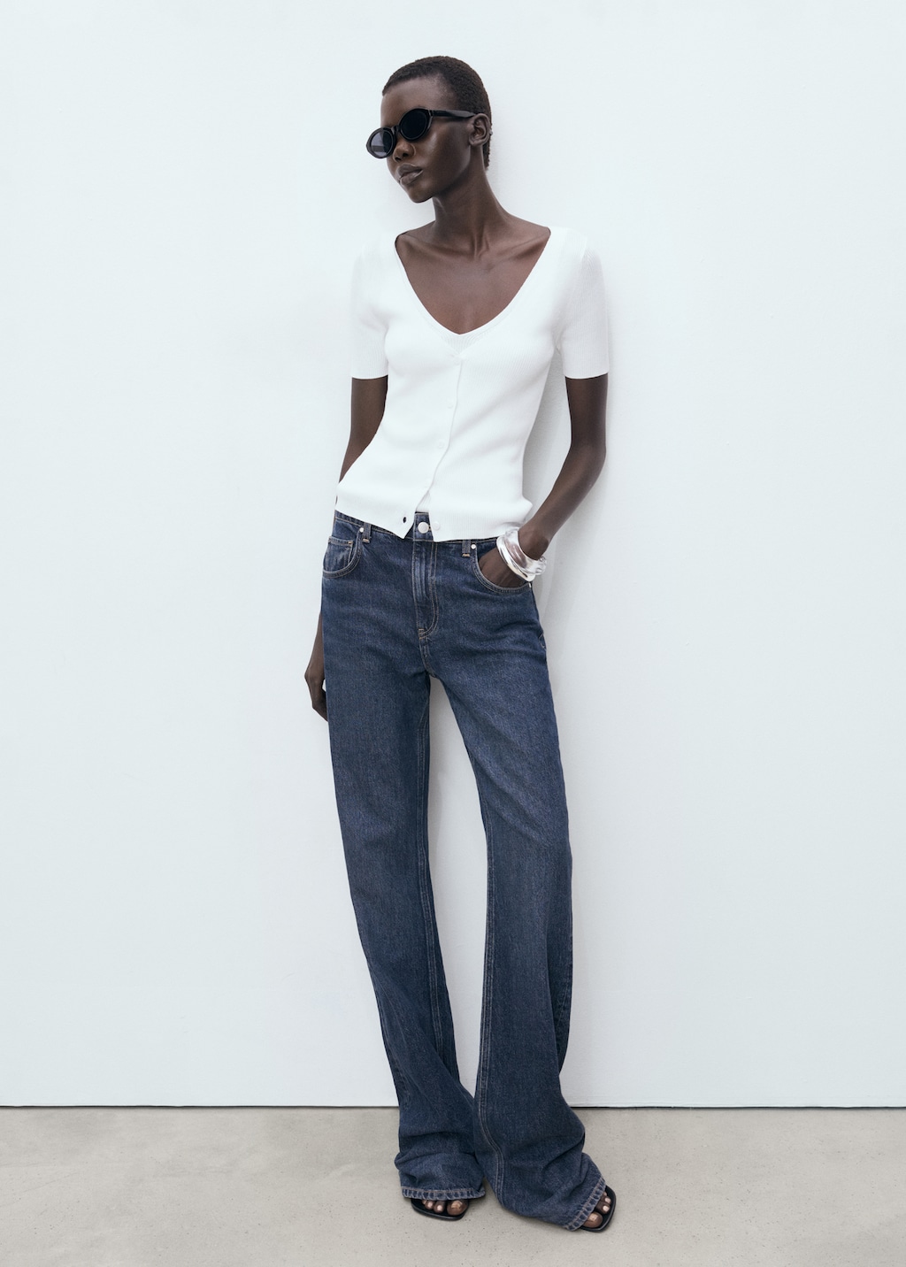 Mango Mixed ribbed sweater