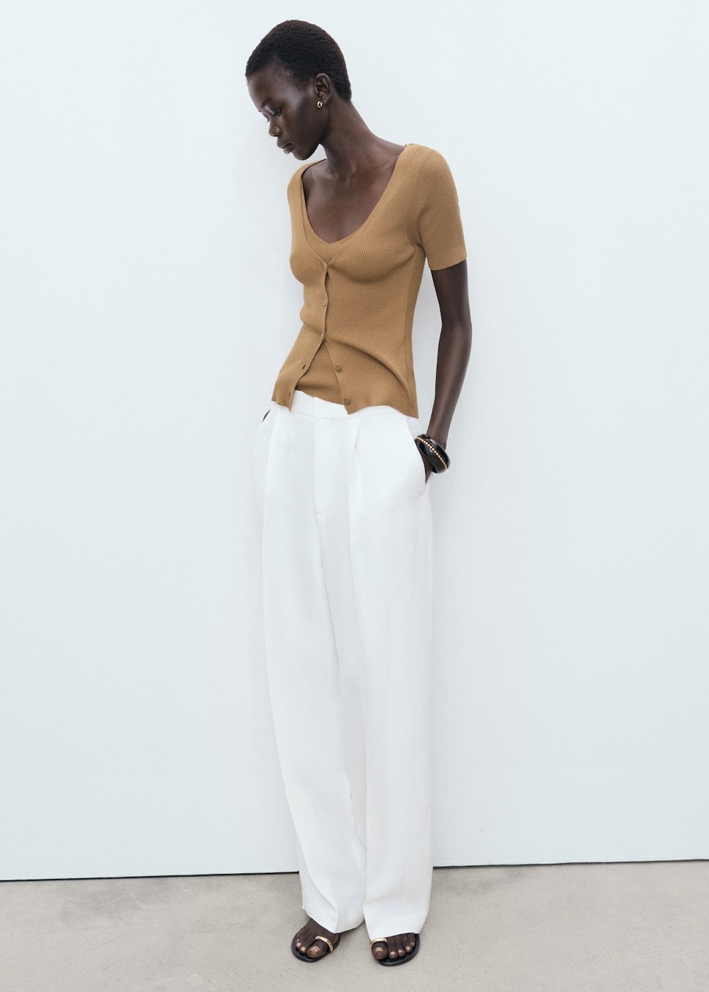 Mango Mixed ribbed sweater