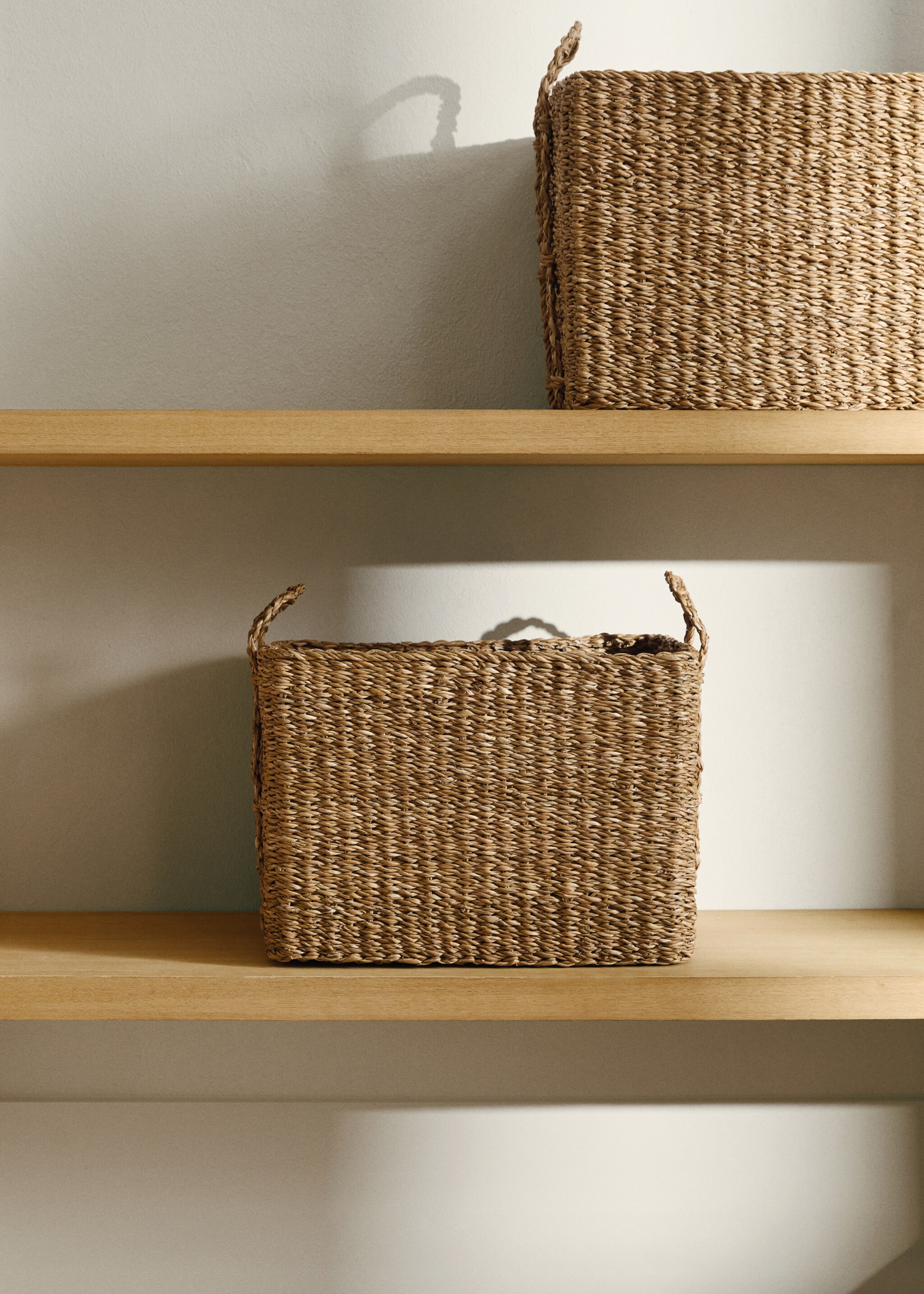 Panier moyen en jonc de mer tressé - Plan général