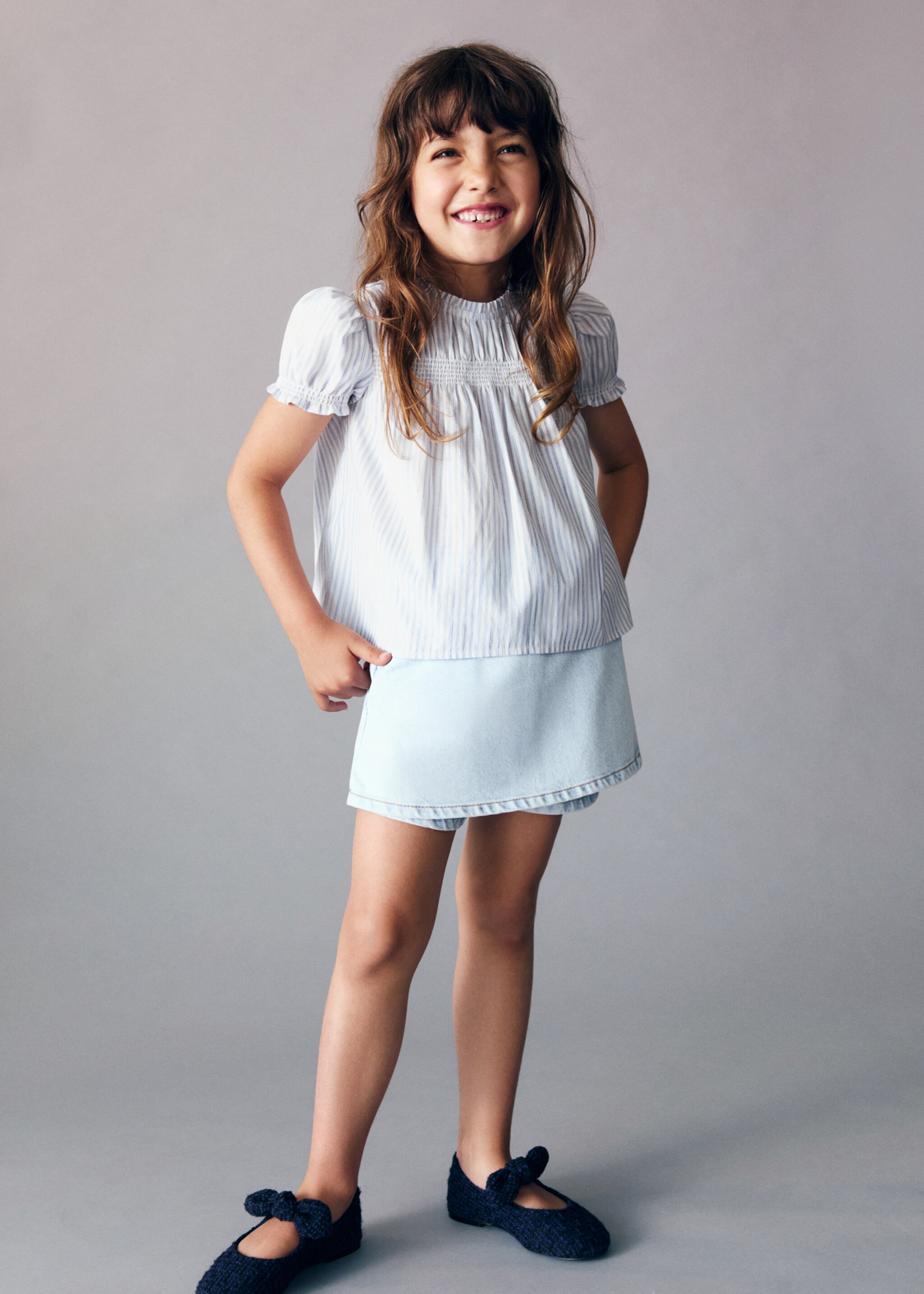 Ruched striped blouse - General plane