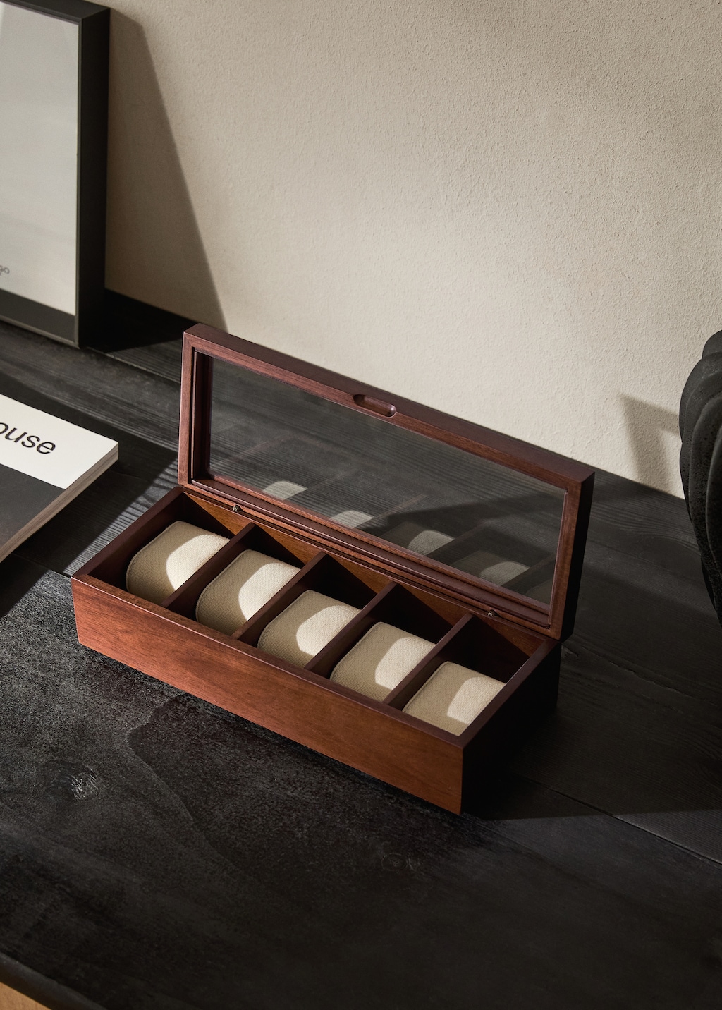 Wooden jewelry box for watches