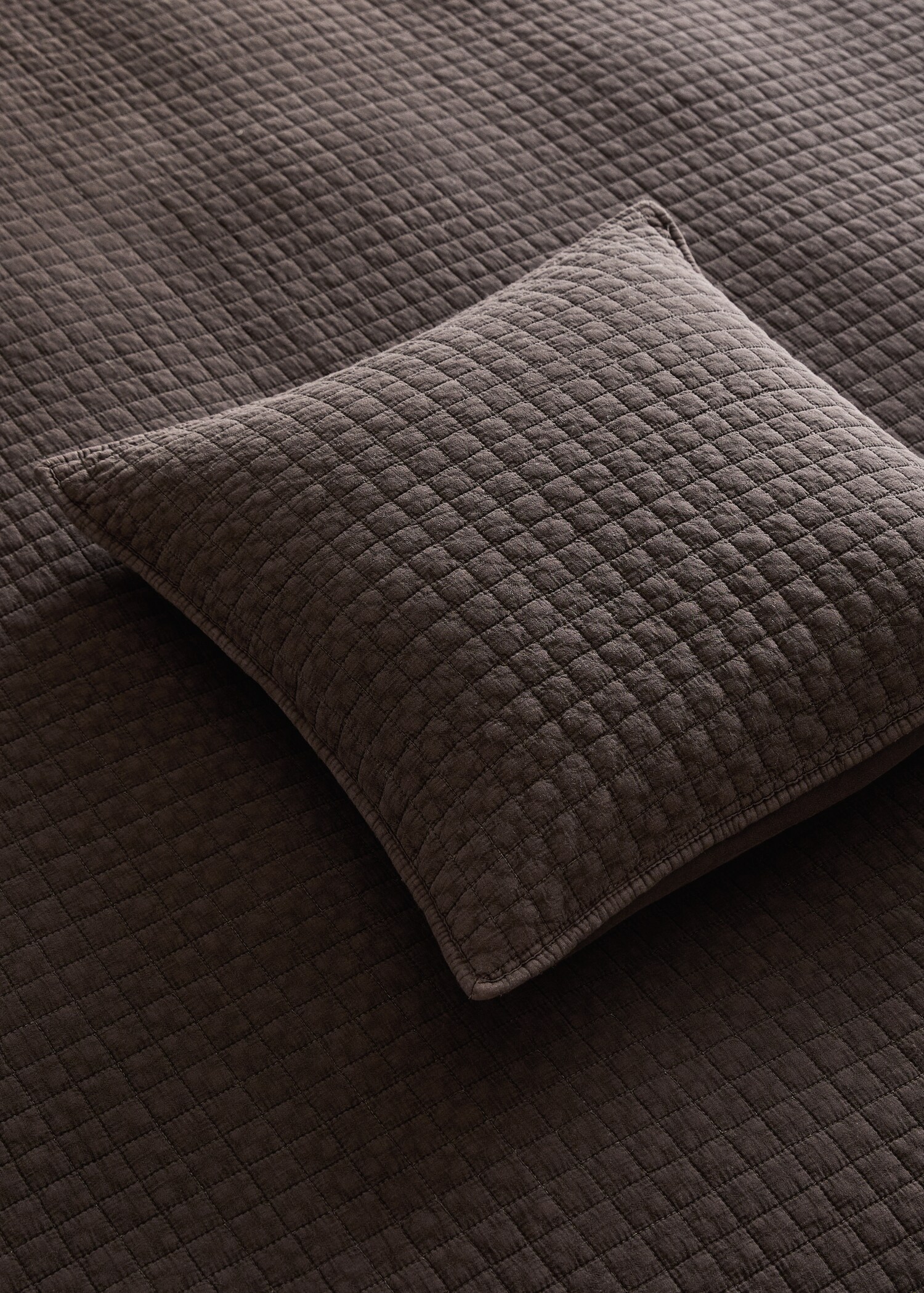 Housse de coussin pour lit en coton garment-dyed 50x50 cm - Plan général
