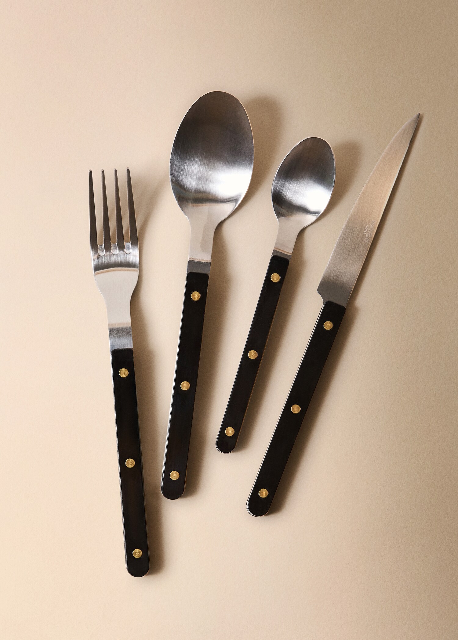 4-piece stainless steel cutlery set with resin handle - General plane