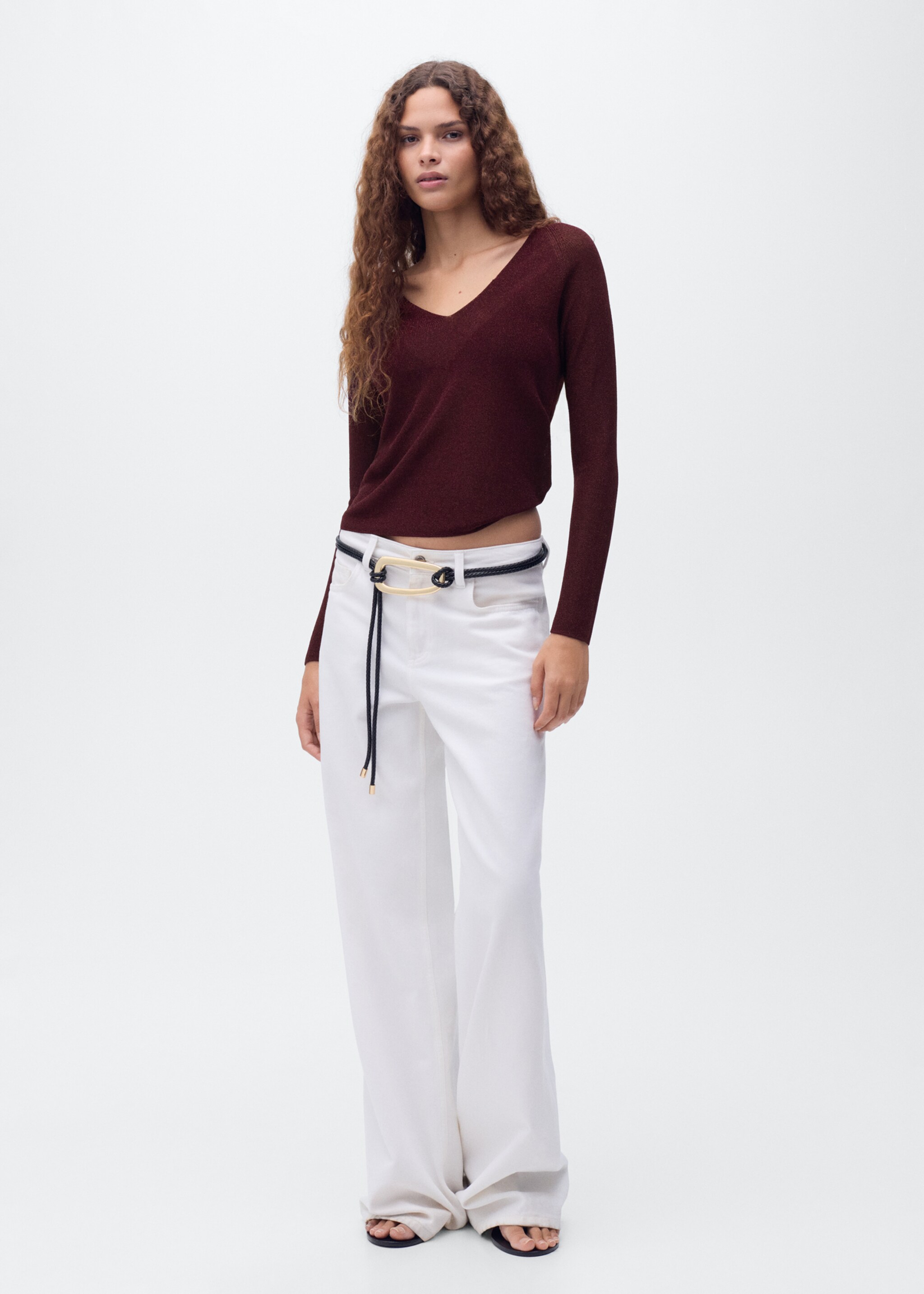 V-neck lurex sweater - General plane