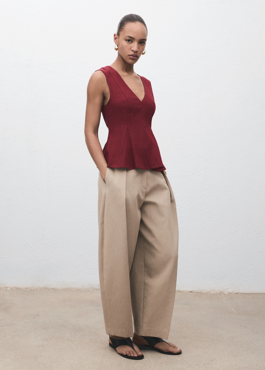 Mango Lyocell peplum top