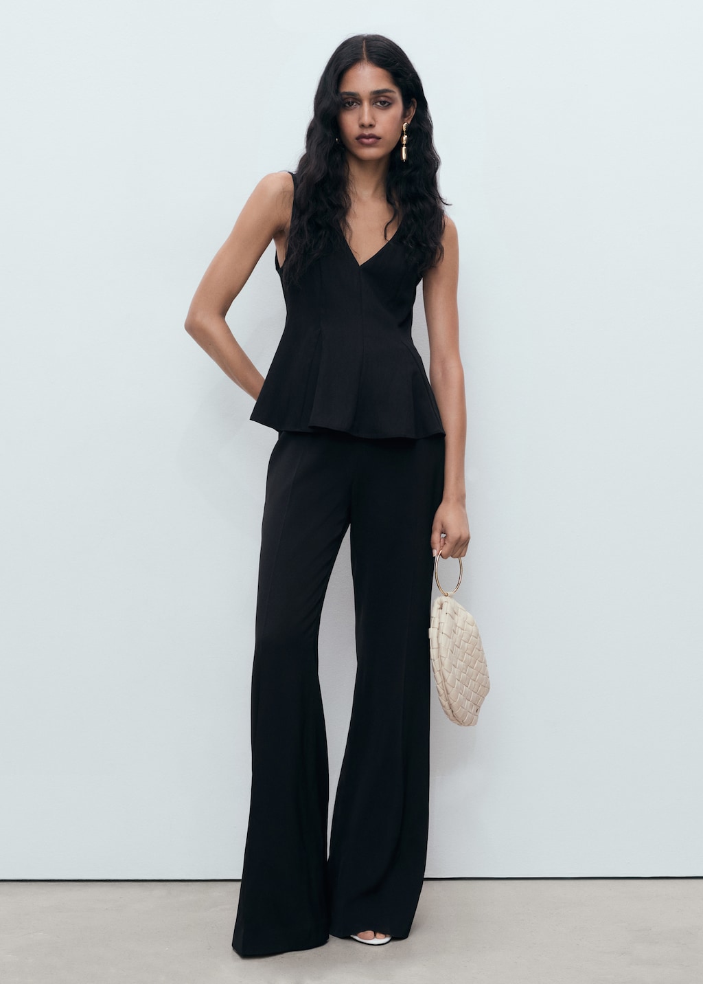 Lyocell peplum top - Women | MANGO USA