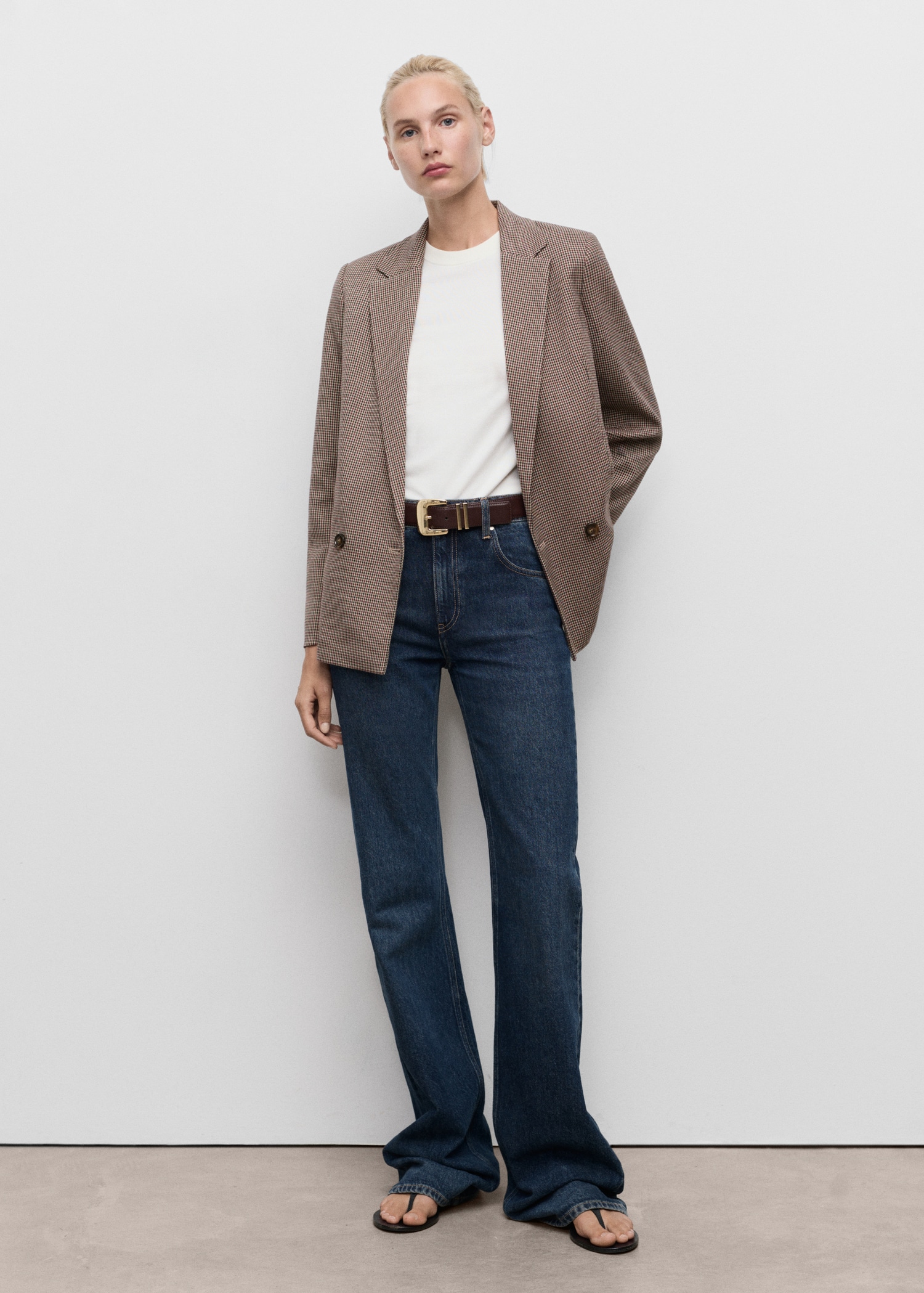 Micro-houndstooth double-breasted jacket - General plane