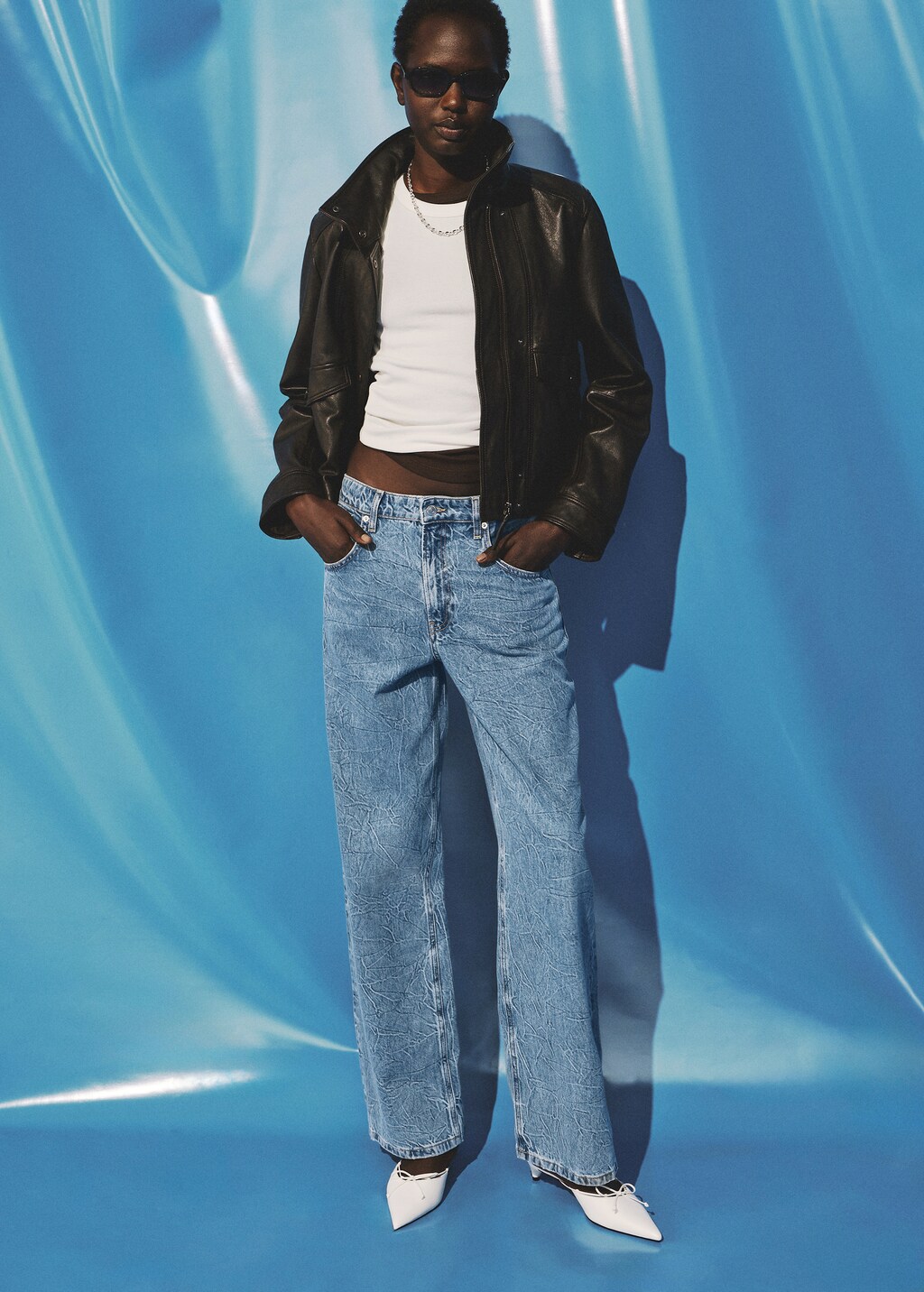 Mango Straight-fit jeans with a creased effect