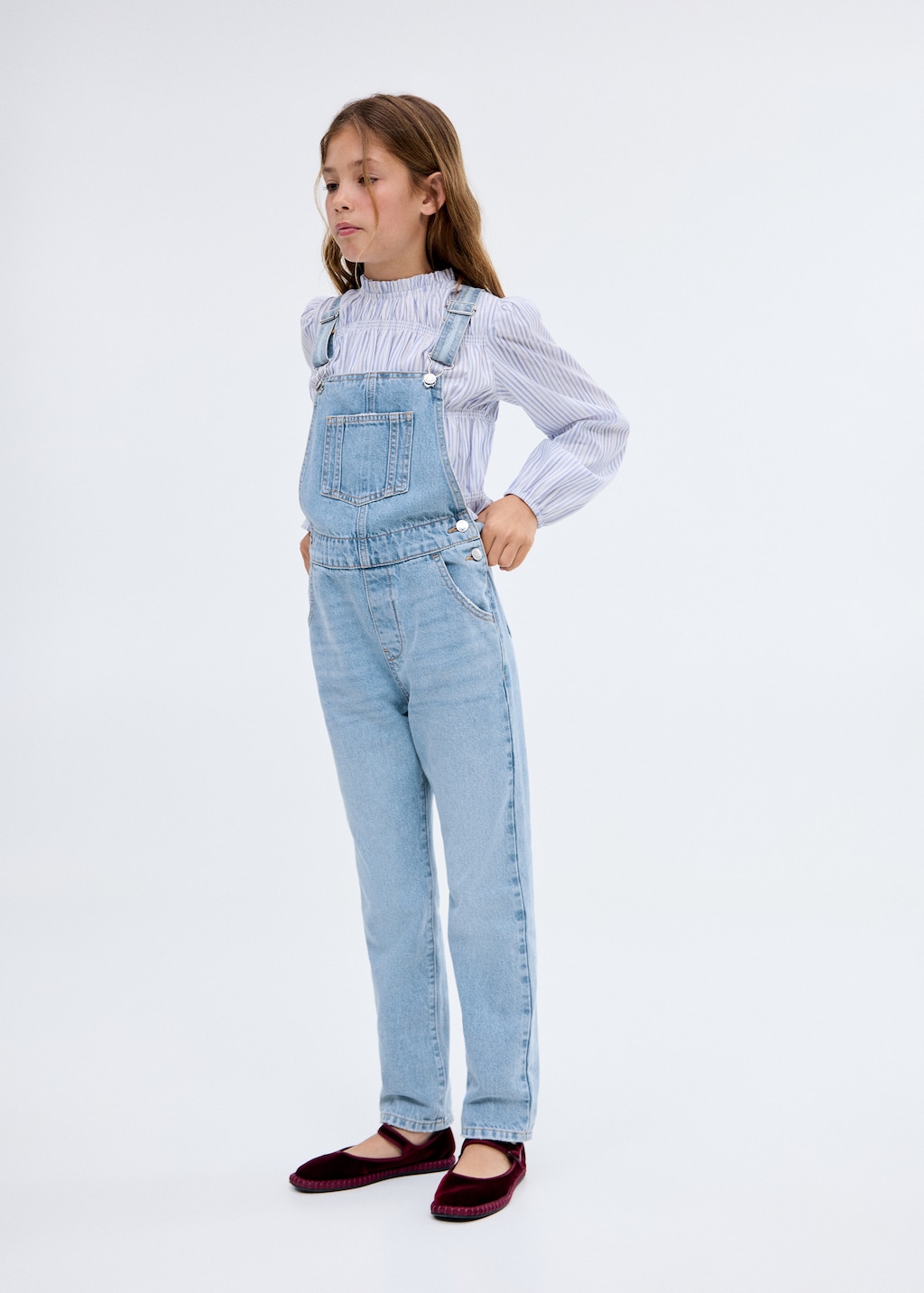 Long denim dungarees