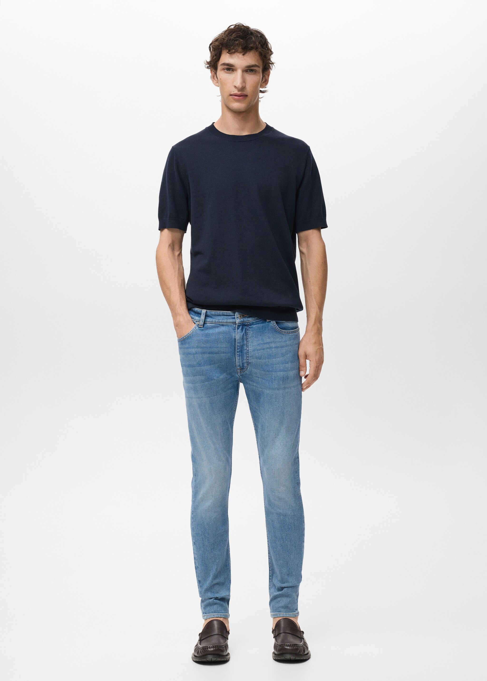 Jean Jude skinny-fit - Plan général, Bleu moyen. Ref: 17054410-00.