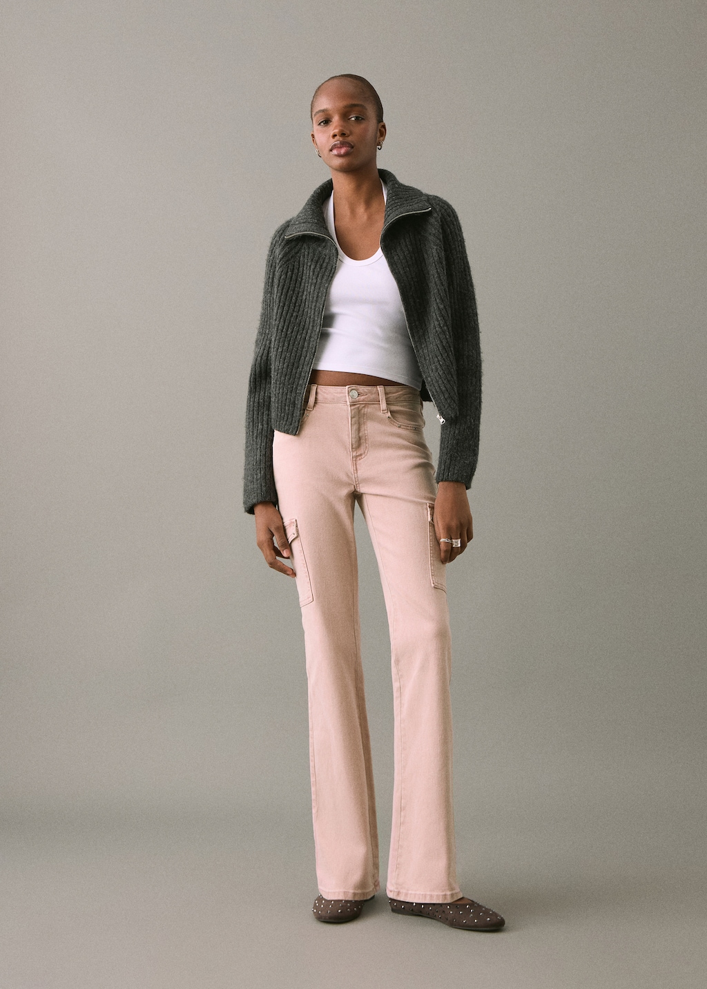 Studded skinny cargo jeans