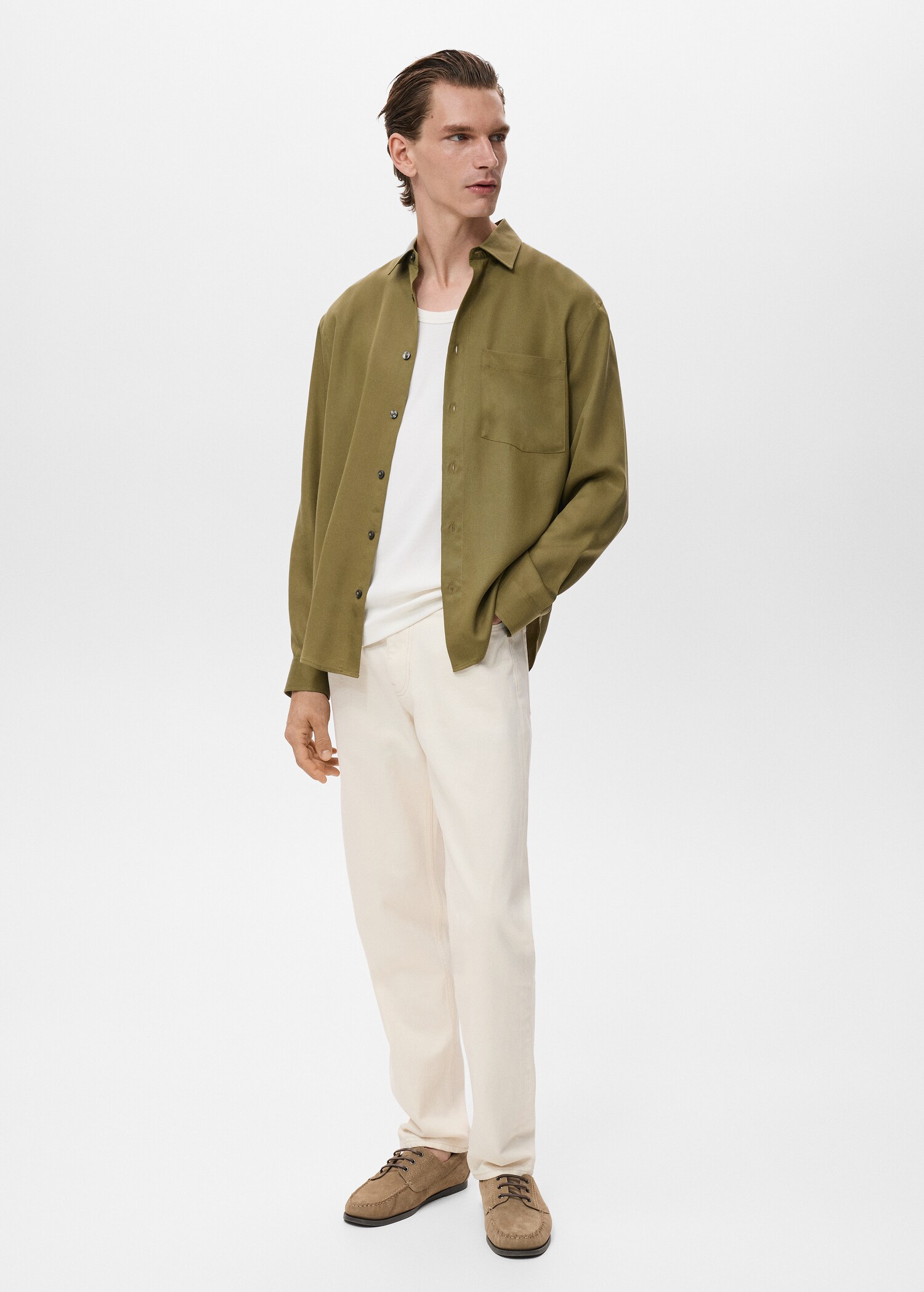 Camisa 100% lyocell bolsillo - Plano general