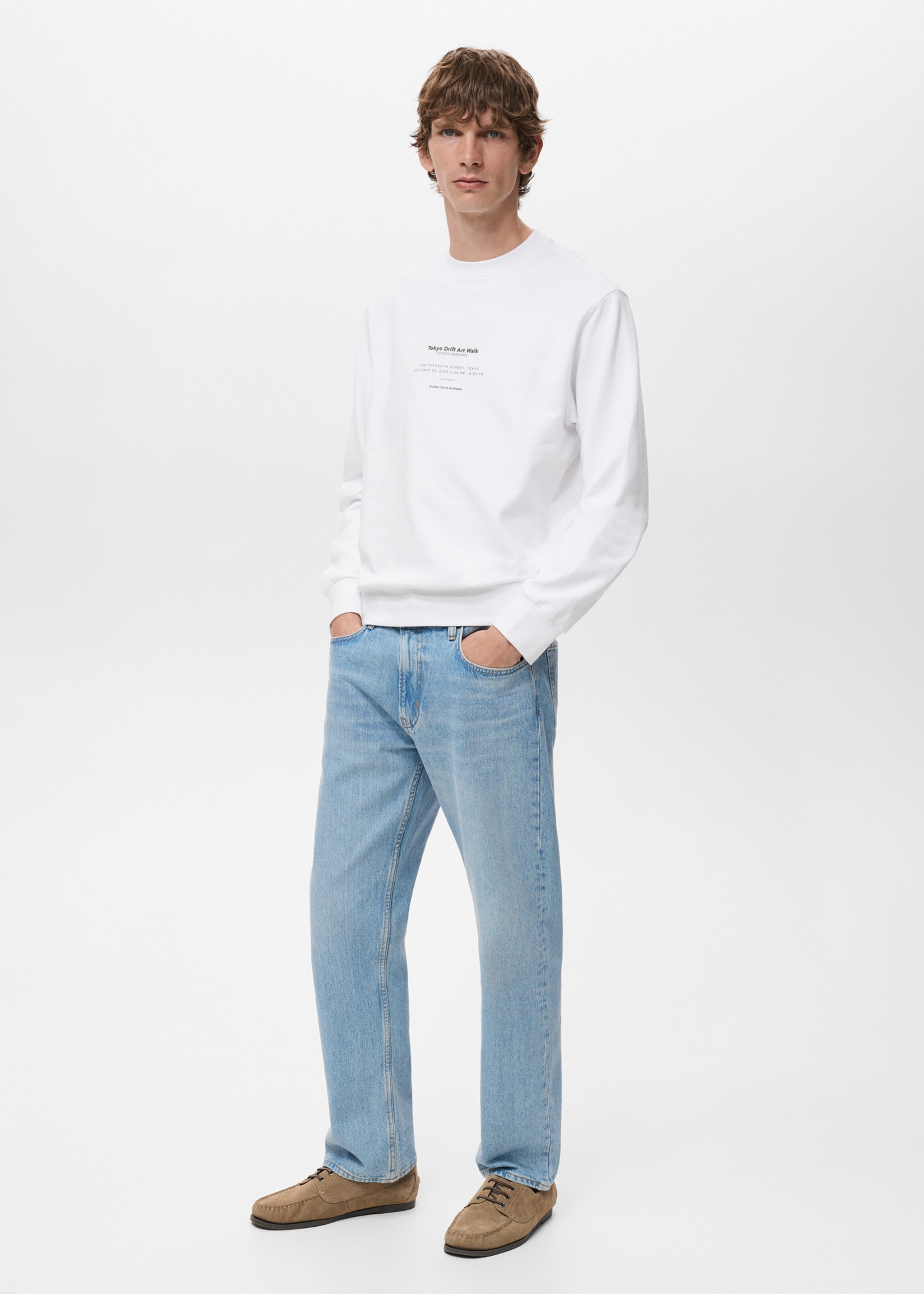 100% cotton sweatshirt text - General plane, White. Ref: 17054439-00.