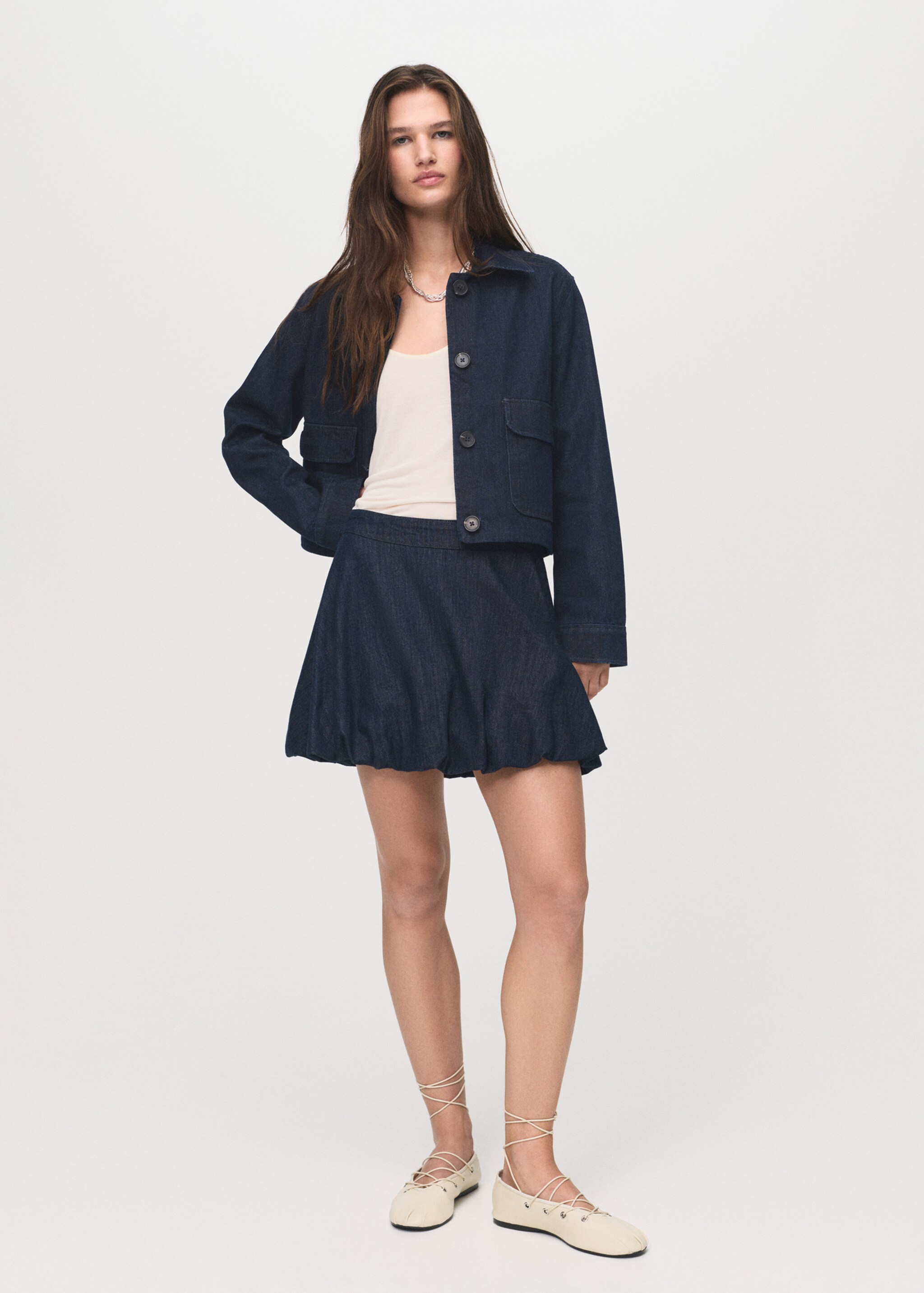 Denim jacket with pockets - General plane, Open Blue. Ref: 17054785-00.
