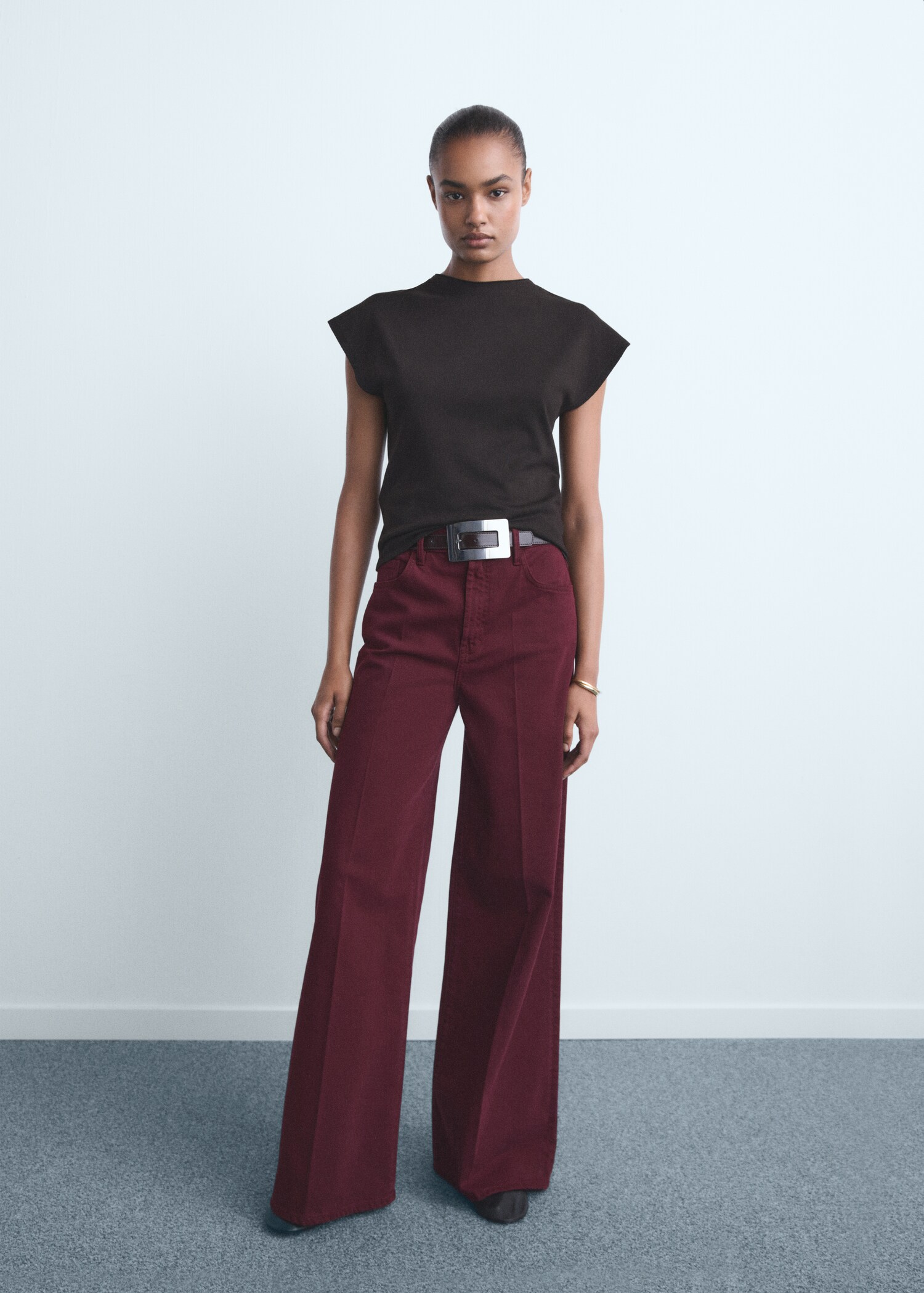 Jean wide leg taille haute - Plan général