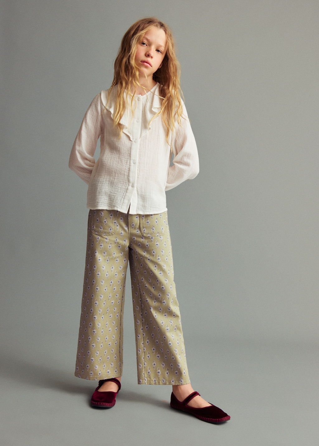 Flower culottes pants