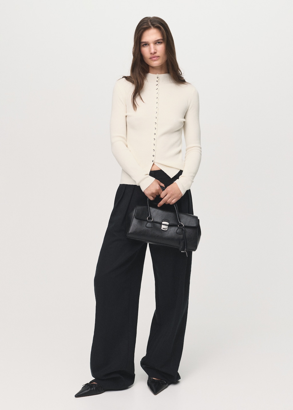 Mango Fine rib knit cardigan