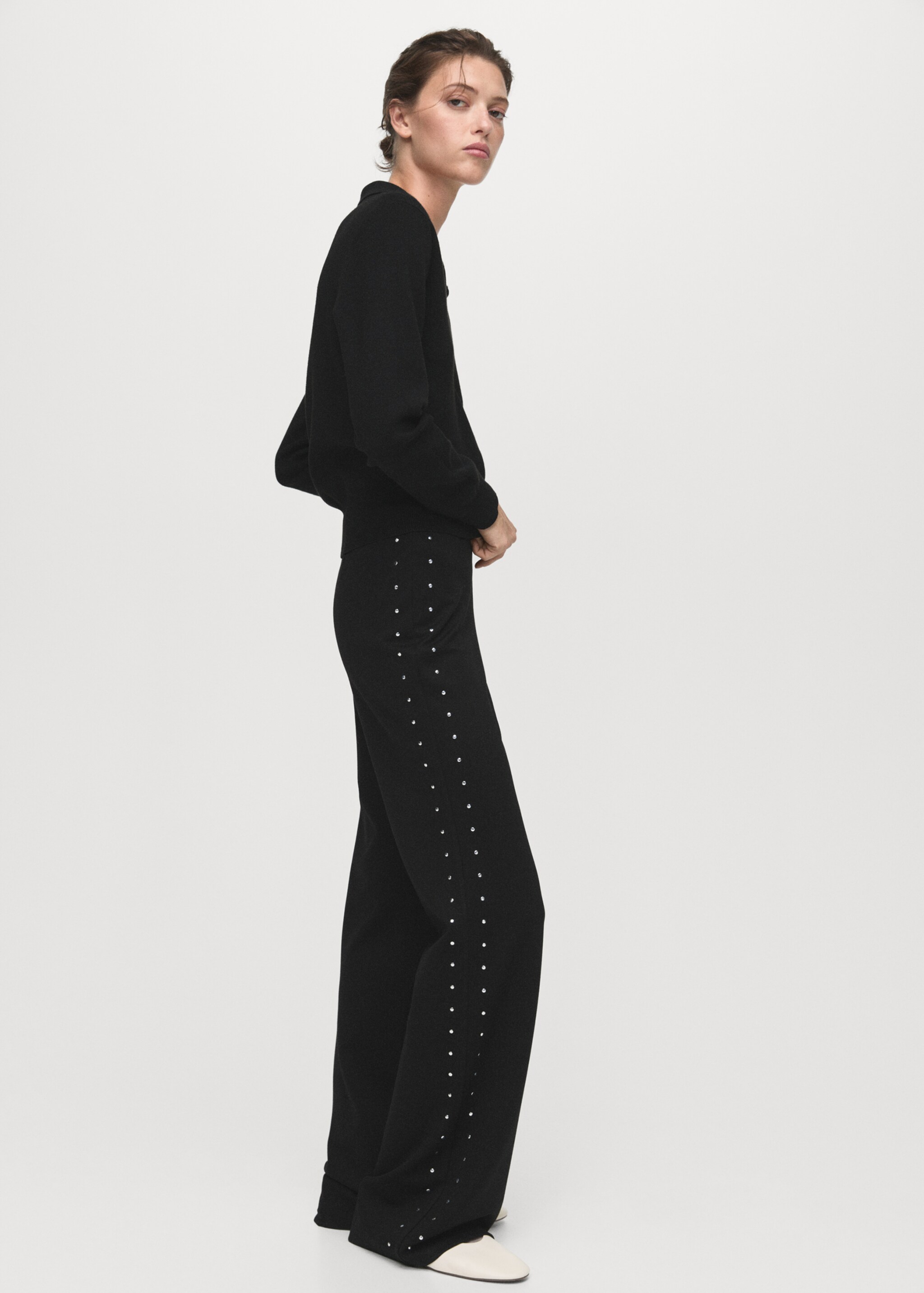 Leggings rectos strass - Plano general, Negro. Ref: 17055815-00.