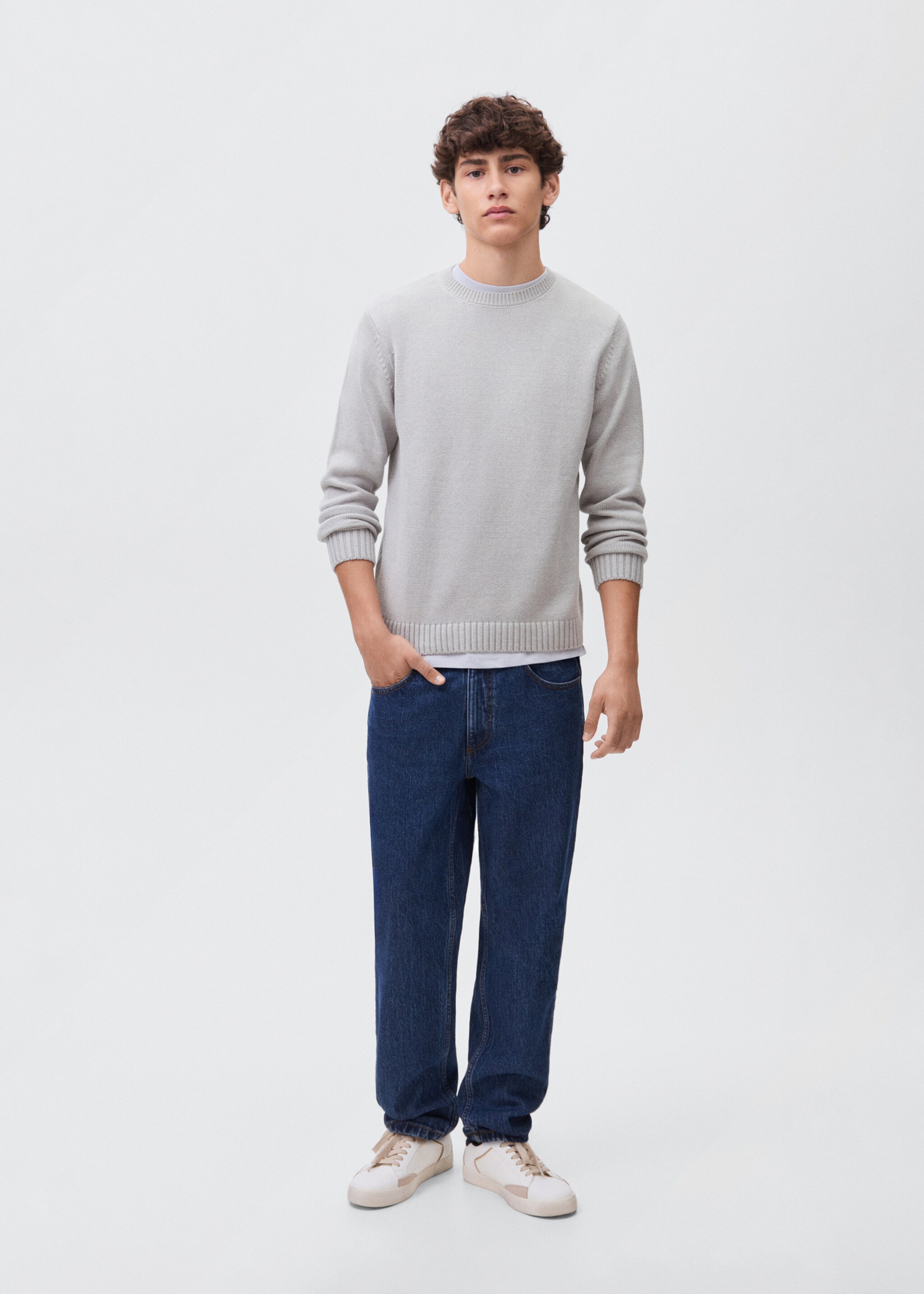 Essential cotton-blend sweater - General plane, Grey. Ref: 17055818-00.